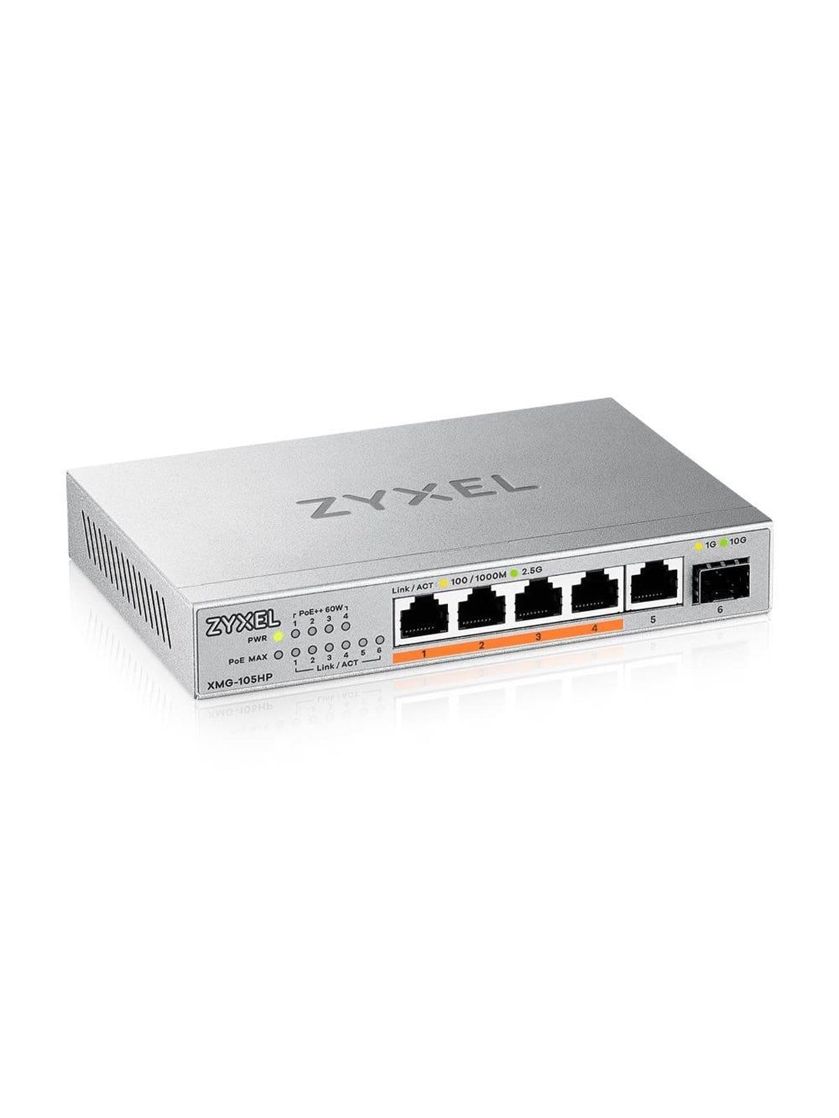 Zyxel Xmg-105hp 5-port 2.5G Poe (70w) Unmanaged Switch With 10g Uplink Sfp+ - Switches - Xmg-105hp-eu0101f