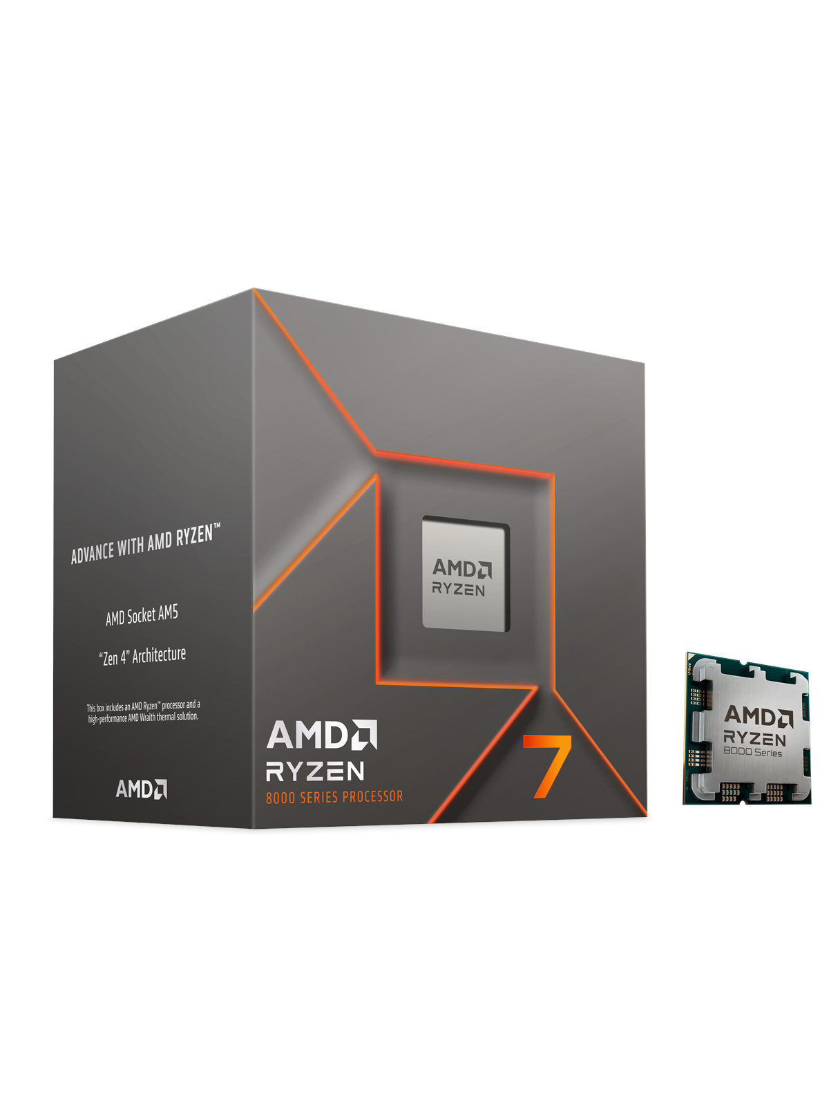 Amd Ryzen 7 8700f Wraith Stealth Cpu - 8 Kerne - 4.1 Ghz - Amd Am5 - Amd Boxed (Mit Kühler) - 100-100001590box