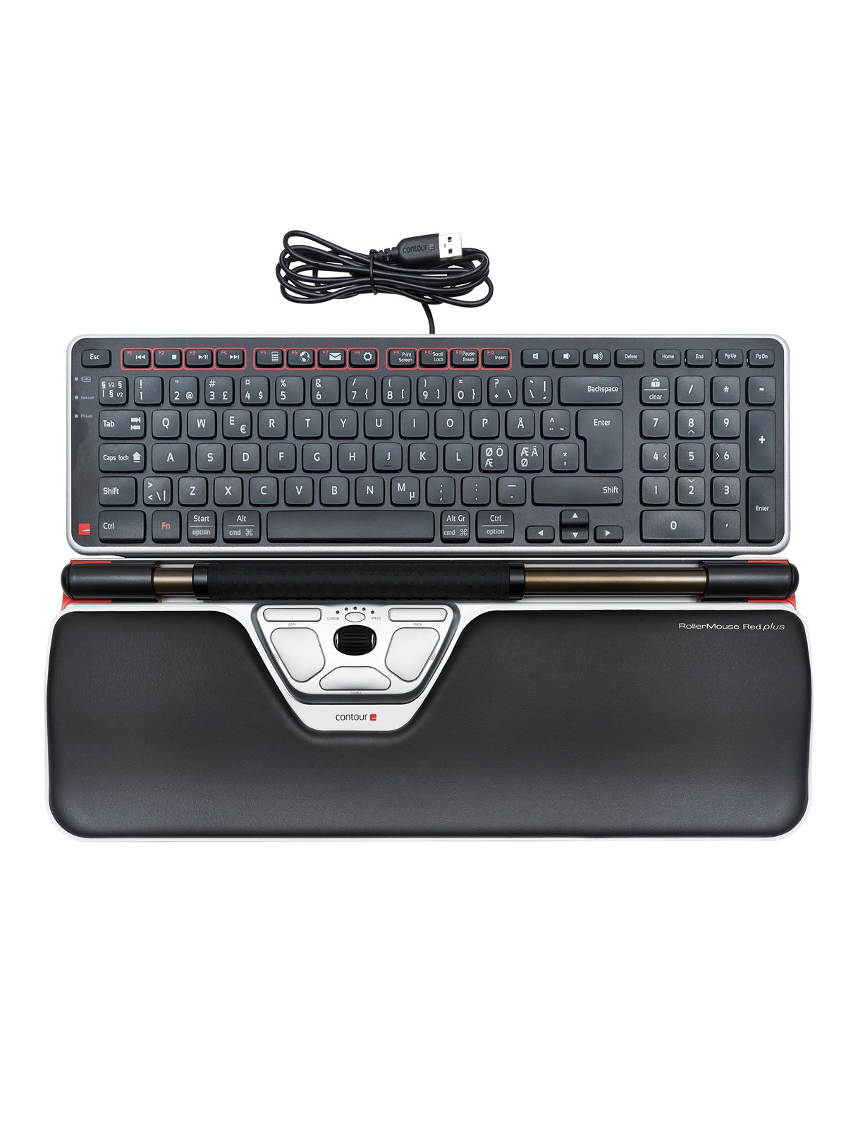 Contour Rollermouse Red Plus - Zentrales Zeigegerät (Silber) - Maus - Cdrmredpn20213