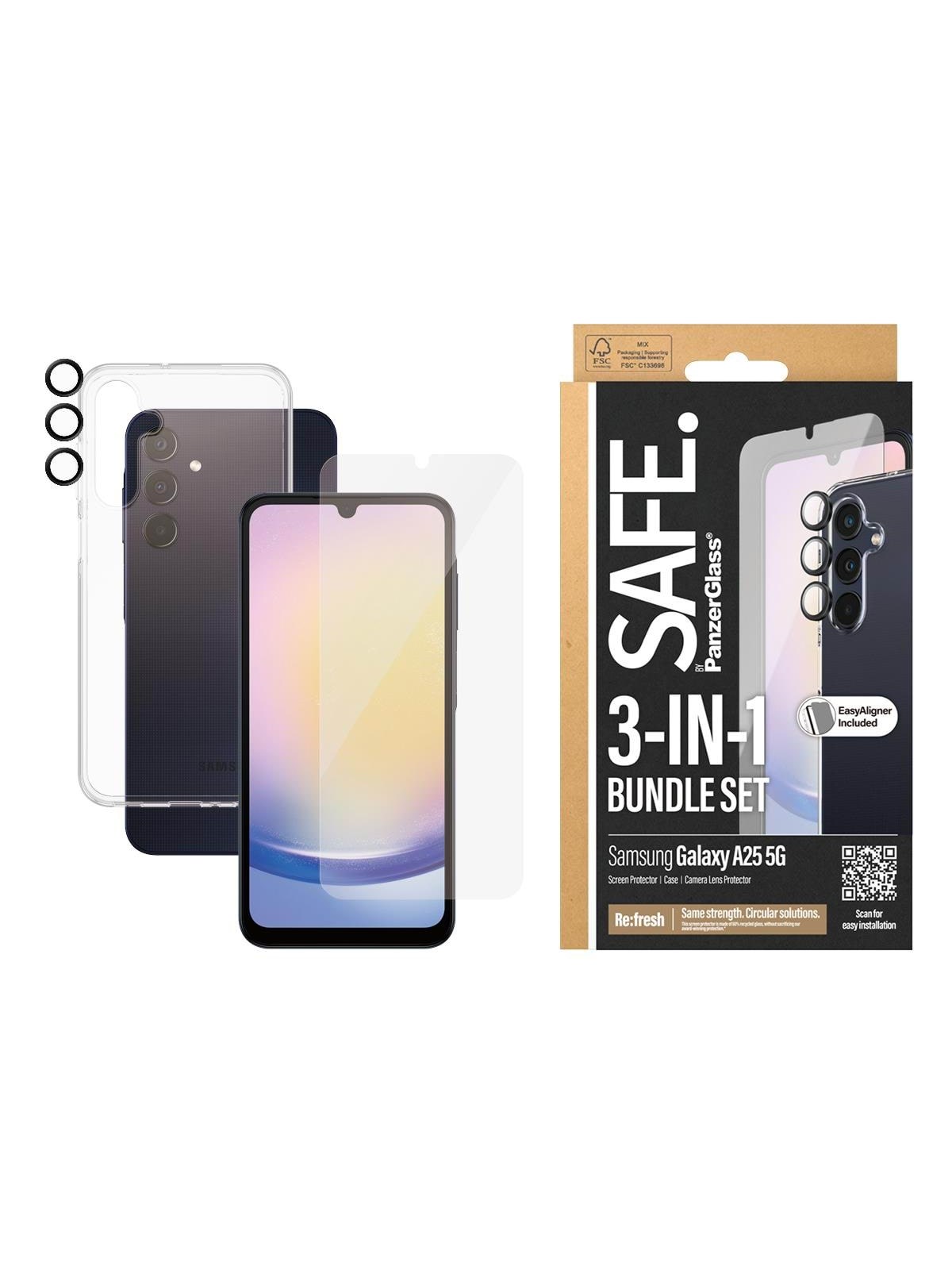 Safe by Panzerglass 3-in-1 Protection Pack Samsung Galaxy A25 5G - Handys Schutzfolie - Bsafe95683