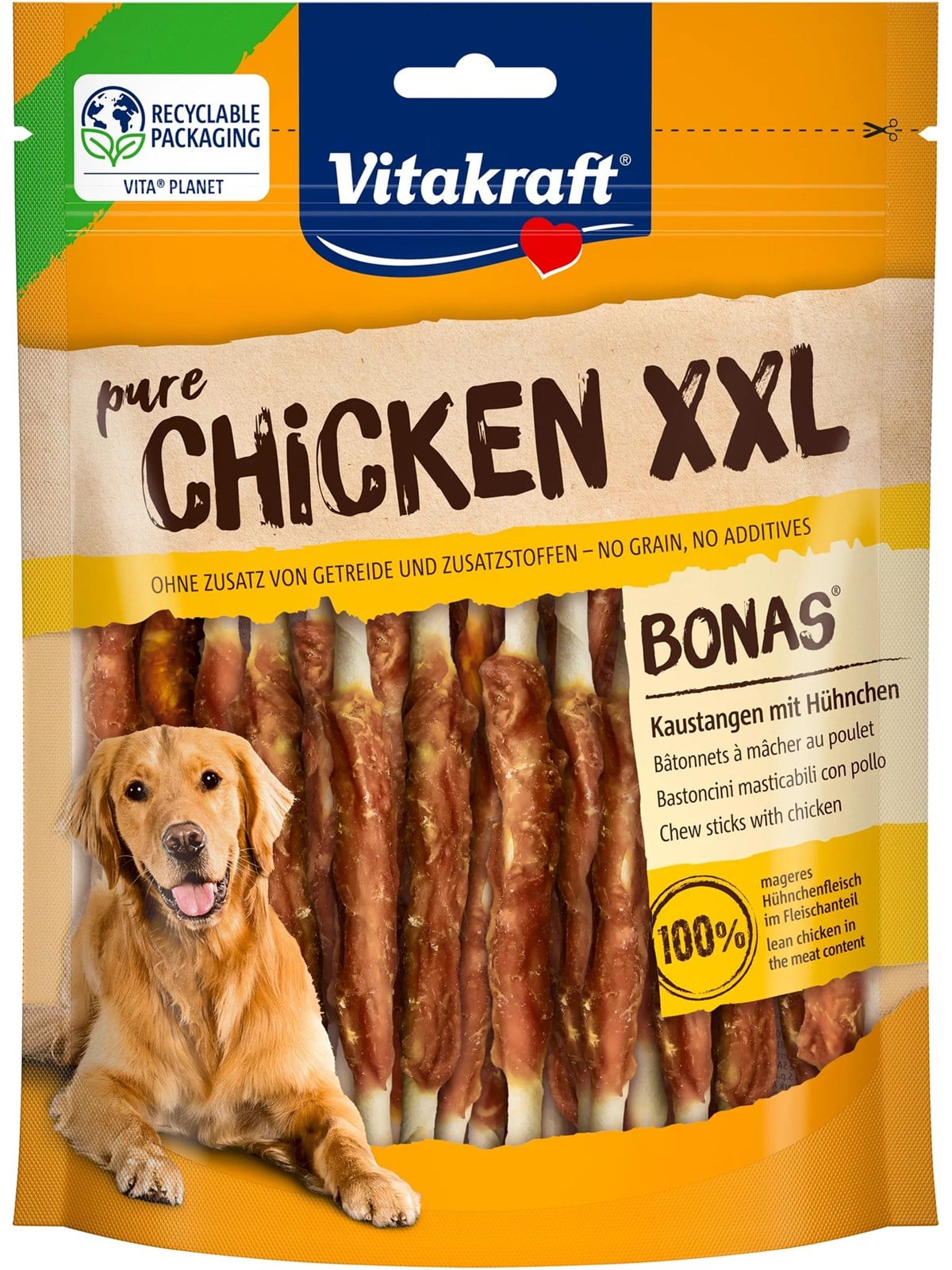 Vitakraft Pure Chicken Bonas Xxl Kaustangen Mit Hühnchen 200g - Dog Food - 58596