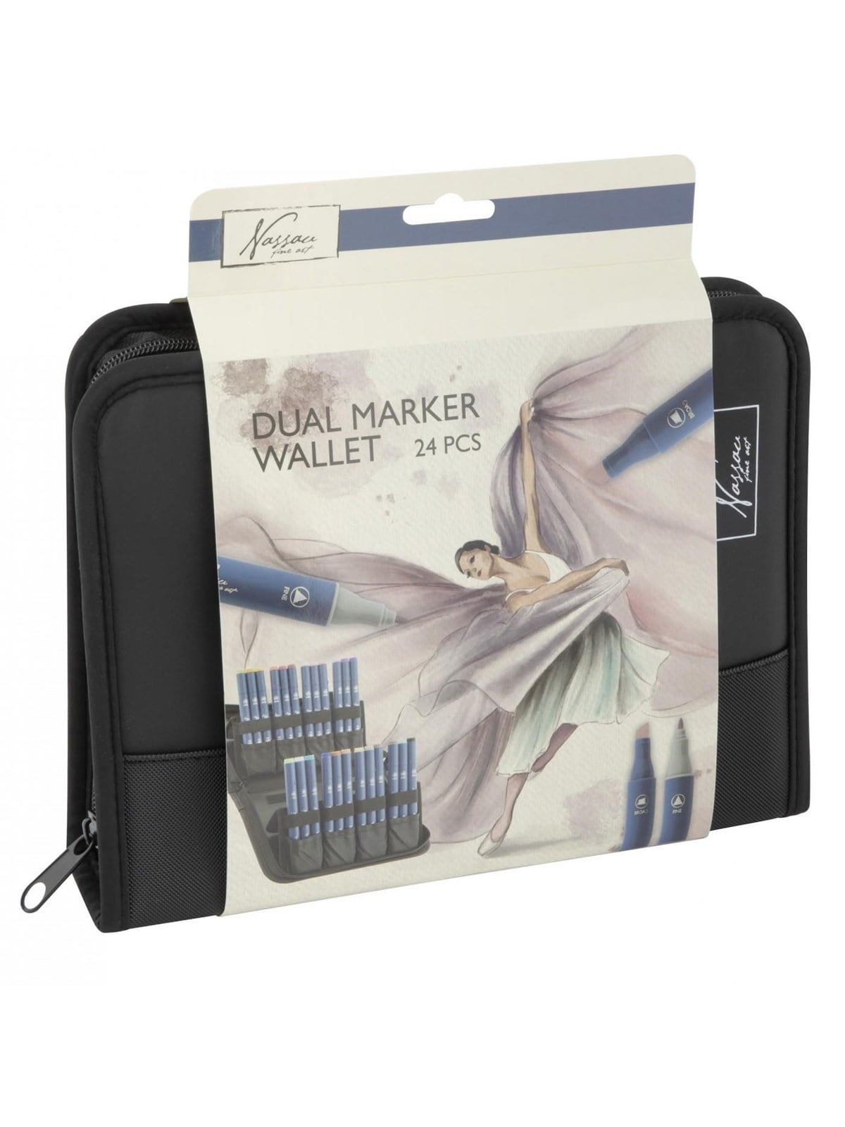Nassau Twin Markers 24 Pcs in Pencil Case - Kunst Handwerk Ausstattung - Ar0148/ge
