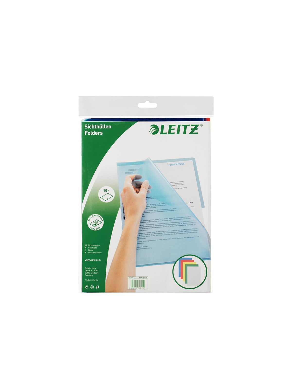 Leitz Standard - L-shaped Folder - For A4 - Assorted Colours (Pack of 10) - Archivierung Und Aufbewahrung - 40006099