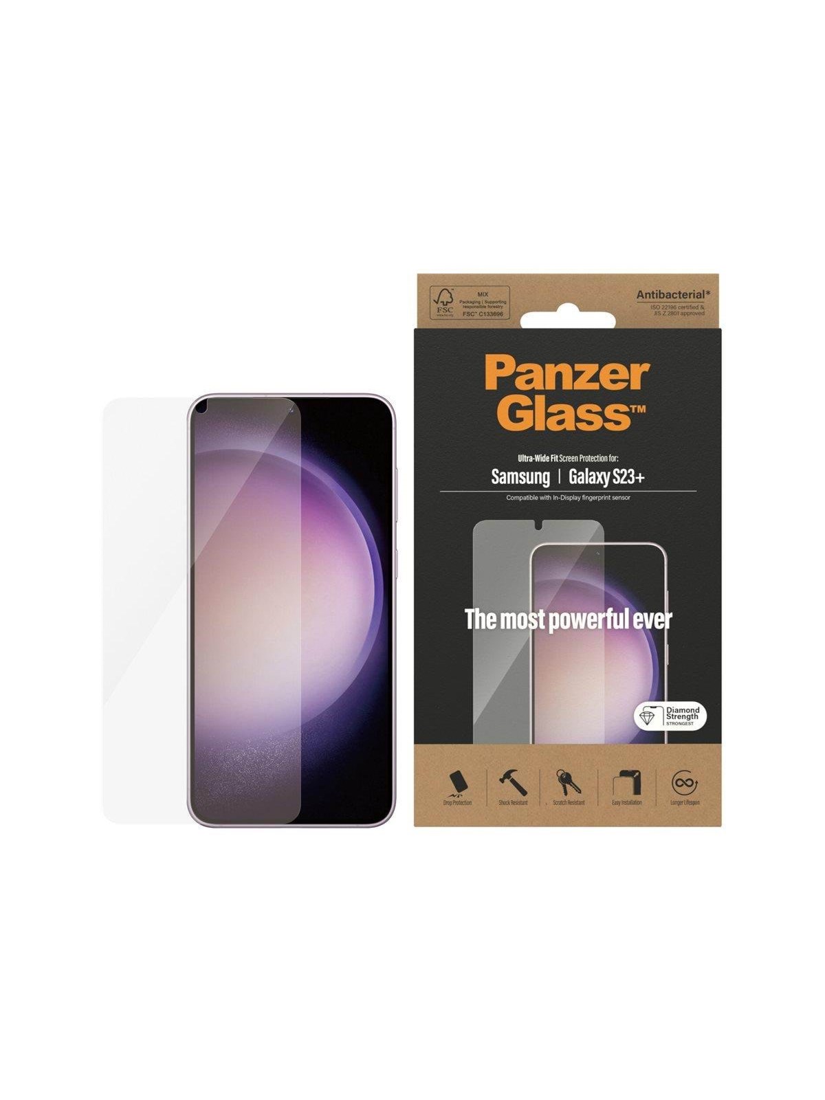 Panzerglass Screen Protector Samsung Galaxy S23 Plus | Ultra-wide Fit - Handys Schutzfolie - Panzer7323