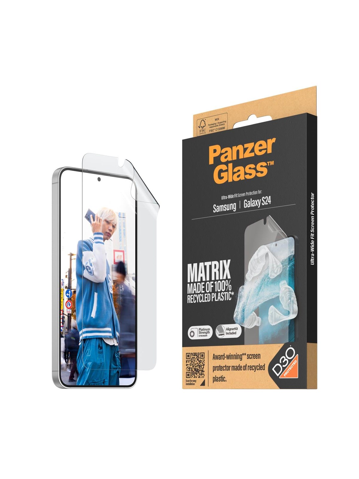 Panzerglass Matrix Screen Protector With D3o Samsung Galaxy S24 | Ultra-wide Fit w. Alignerkit - Handys Schutzfolie - Panzer7353