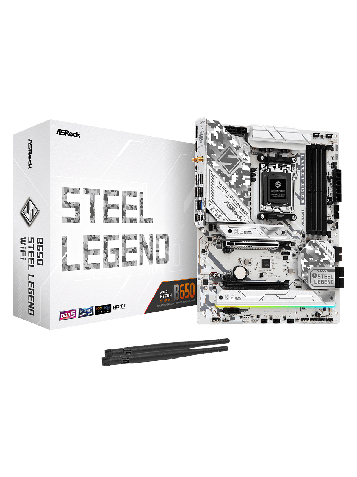 Asrock B650 Steel Legend Wifi Mainboard - Amd B650 - Amd Am5 Socket - Ddr5 Ram - Atx - 90-mxbn90-a0uayz