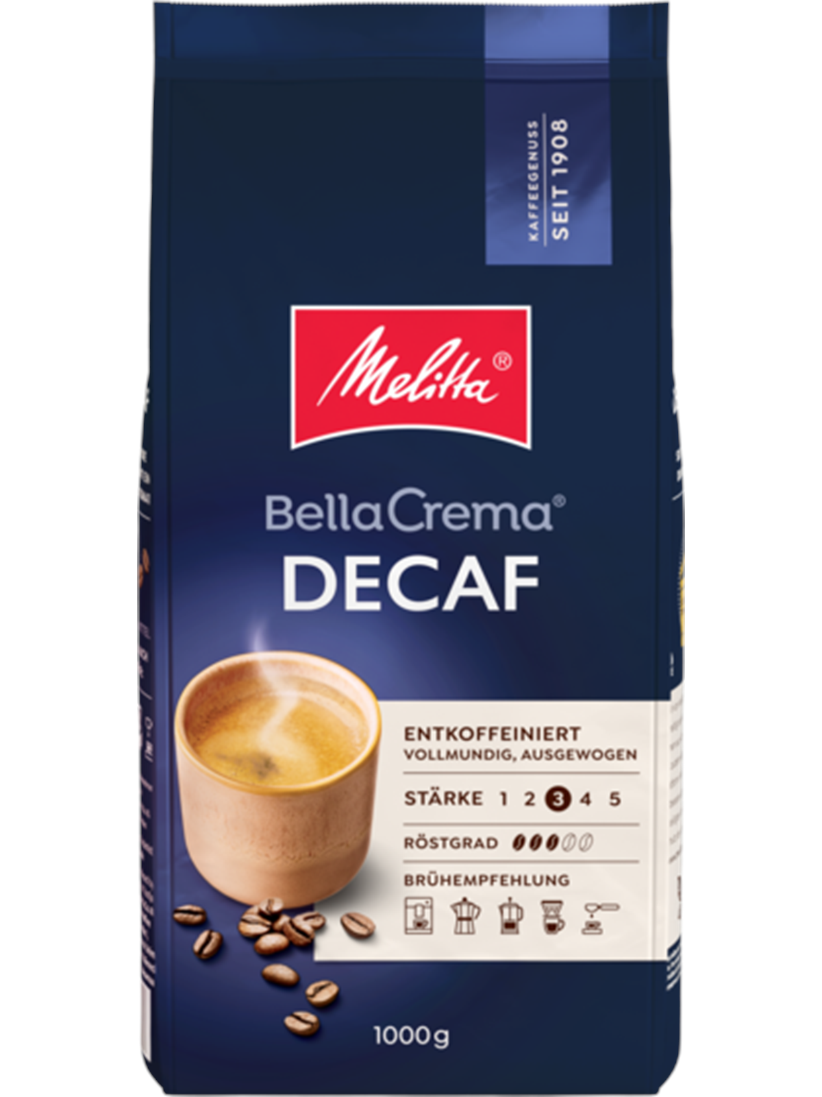 Melitta Bella Crema Decaffeinato 1kg - Kaffeezubereitung - 6779790