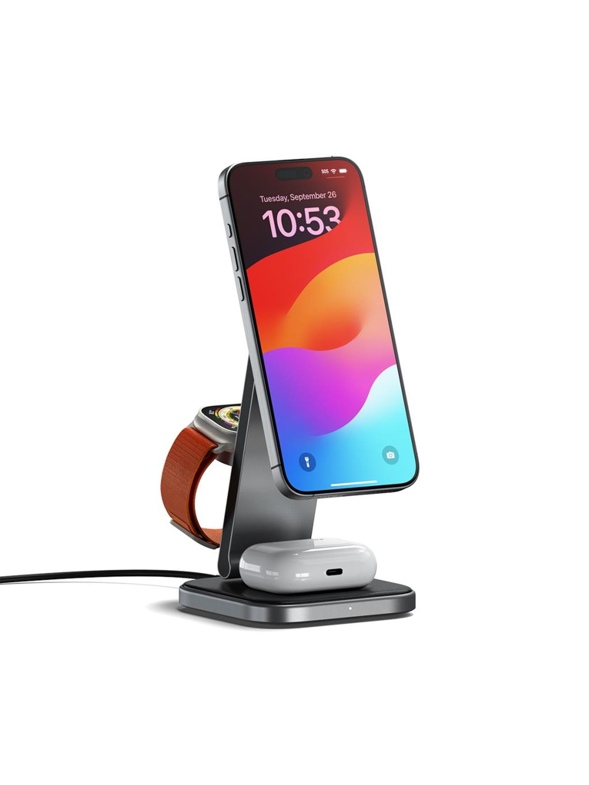 Satechi 3-in-1 Foldable Qi2 Charging Stand - Handys Adapter Und Ladegeraete - St-q31fm-ea