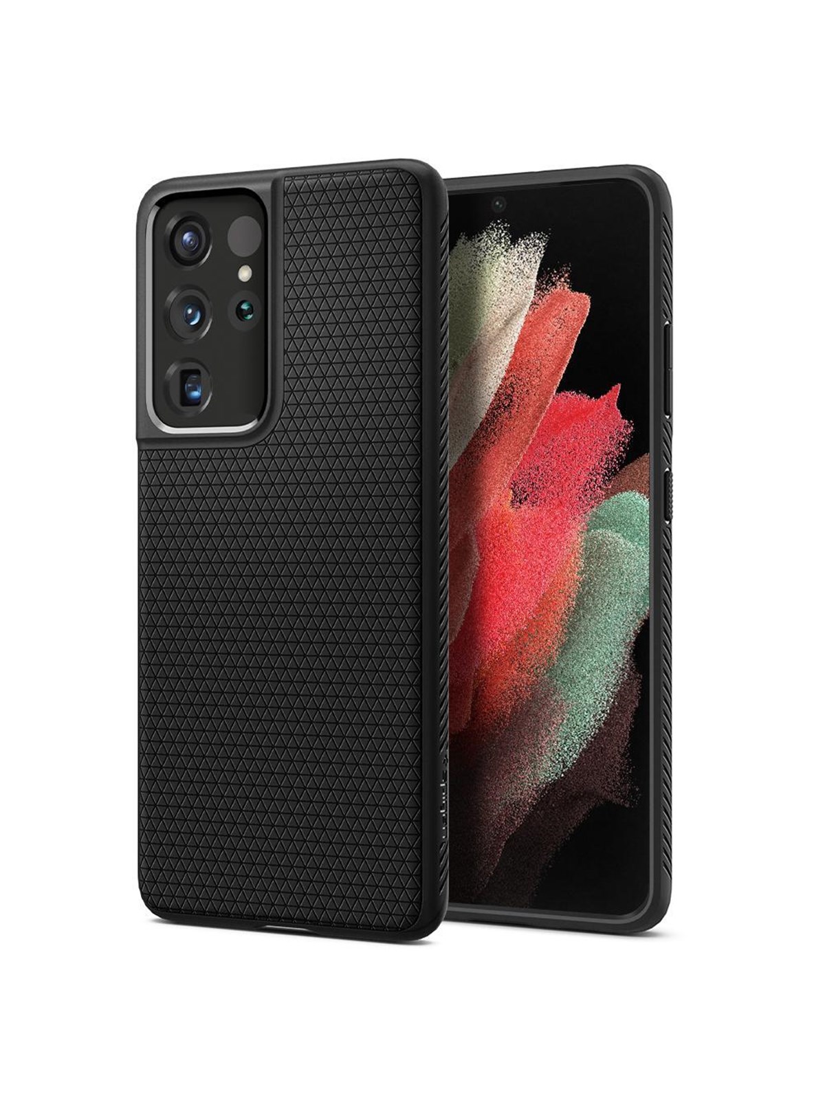 Spigen Liquid Air - Black - Samsung Galaxy S21 Ultra - Handys Cover Cases - Acs02350