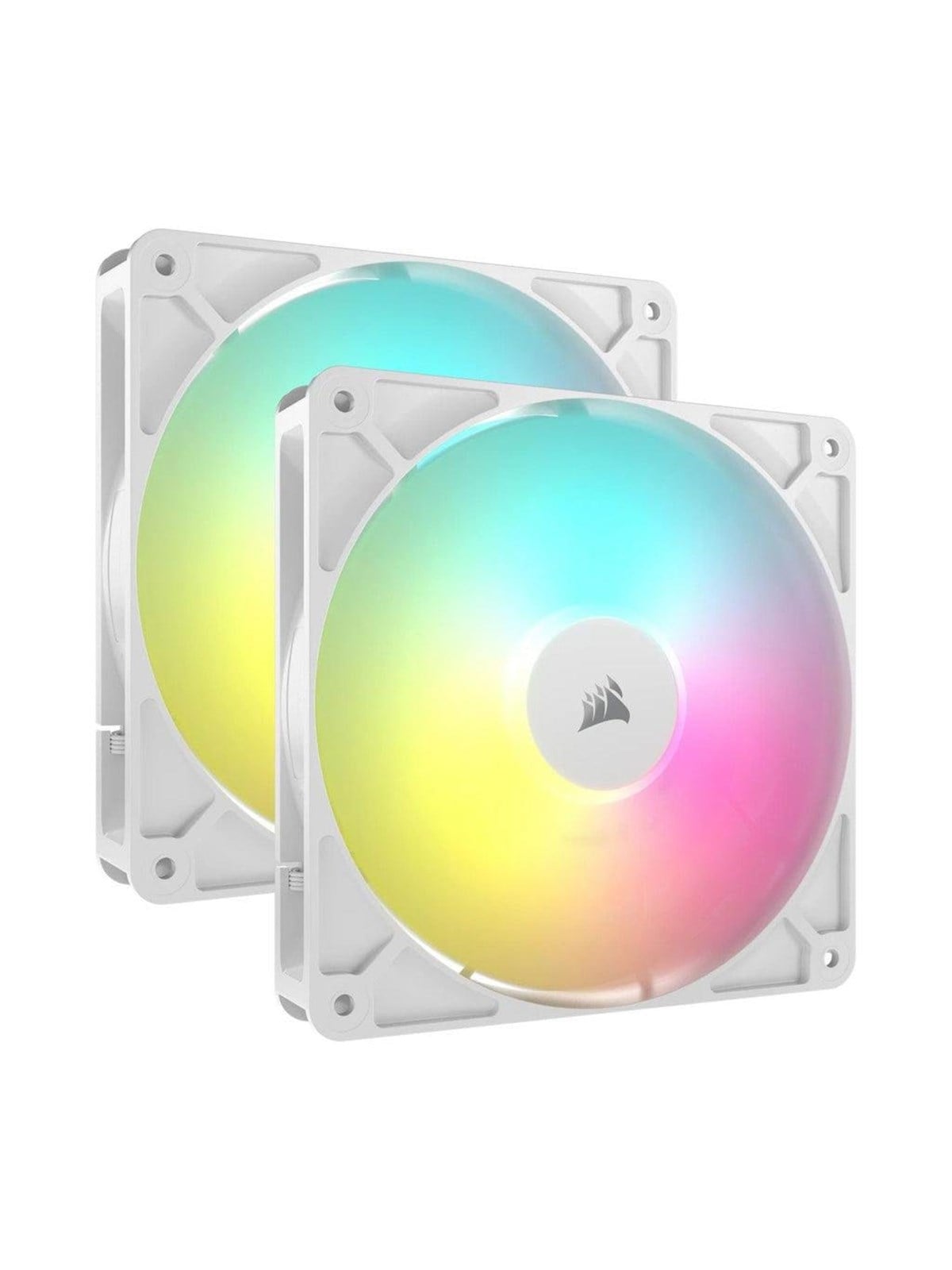 Corsair Rs140 Argb - Dual Pack - Gehäuselüfter - 140mm - Weiß Mit Rgb-beleuchtung - 36 Dba - Gehaeuseluefter - Co-9050187-ww