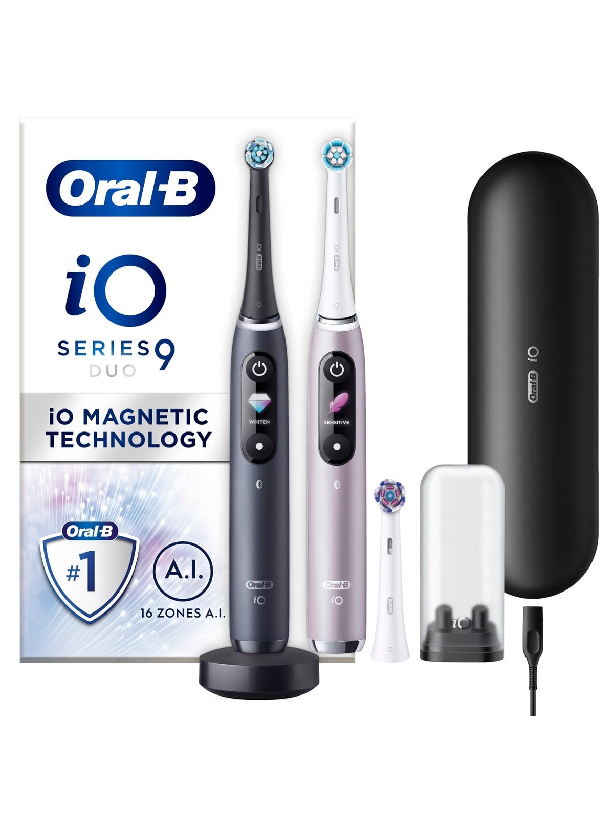 Oral-b Elektrische Zahnbürste Io9 Duo Black Onyx / Rose Quartz - Elektrische Zahnbuersten - 8700216387149