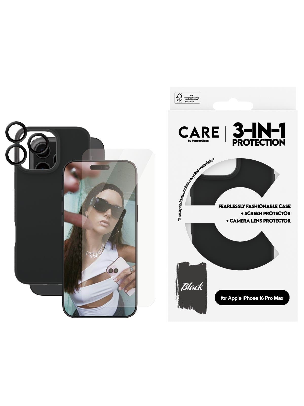 Care by Panzerglass Fashion 3-in-1 Bundle Iphone 16 Pro Max - Handys Cover Cases - Panzerb1396+95878+95891