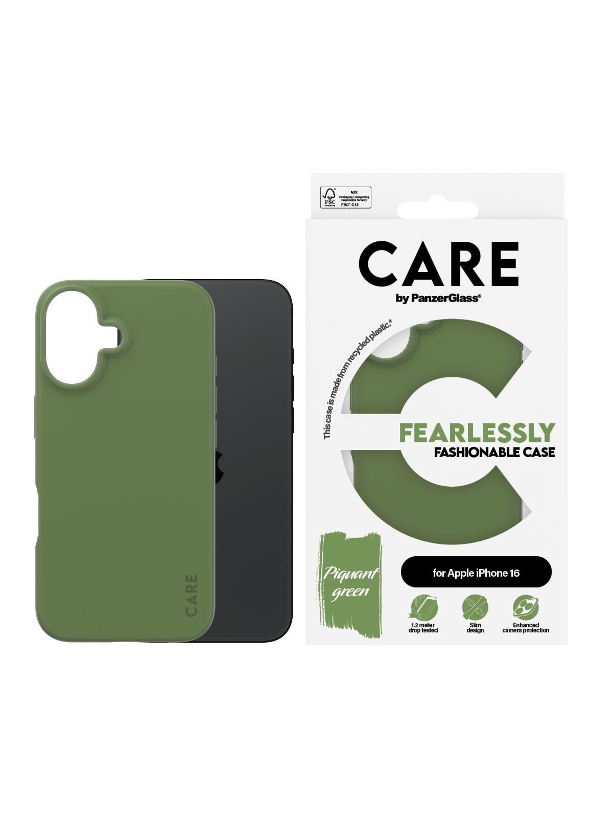Care by Panzerglass Case Fashion Green Iphone 16 - Handys Cover Cases - Panzer1405