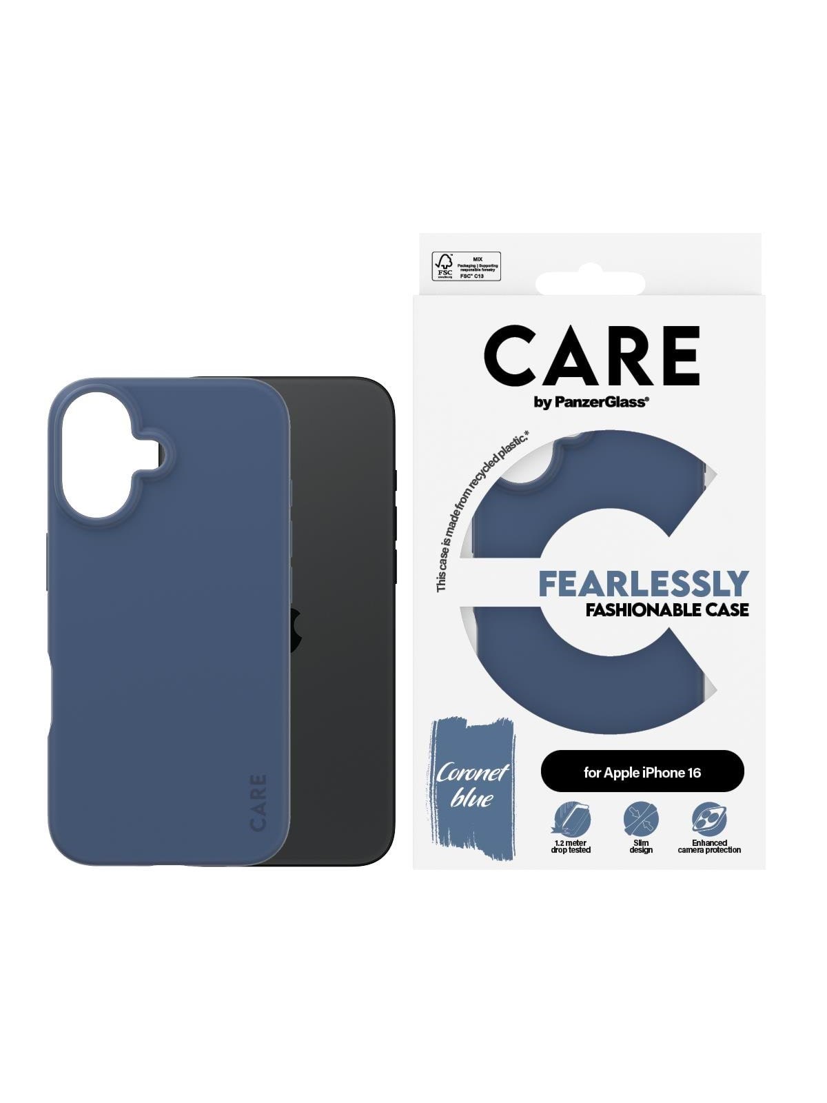 Care by Panzerglass Case Fashion Blue Iphone 16 - Handys Cover Cases - Panzer1401
