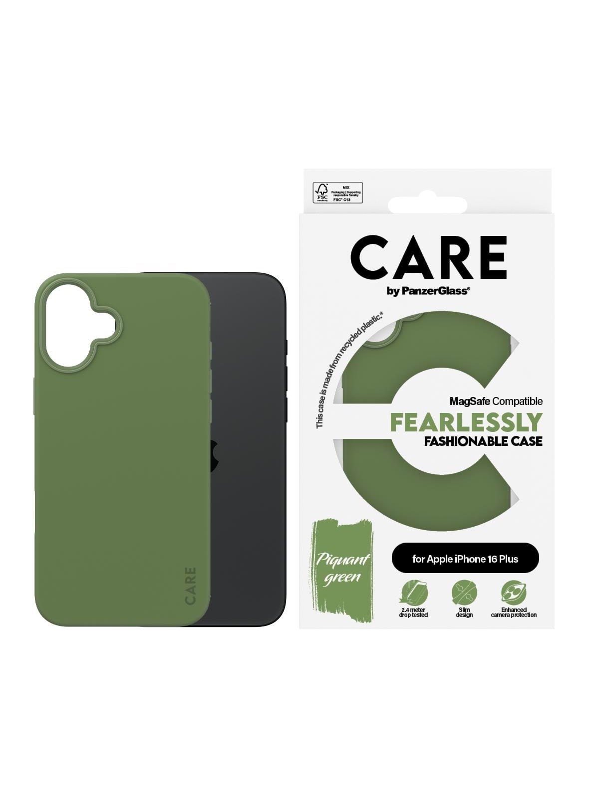 Care by Panzerglass Case Fashion Green Magsafe Iphone 16 Plus - Handys Cover Cases - Panzer1387