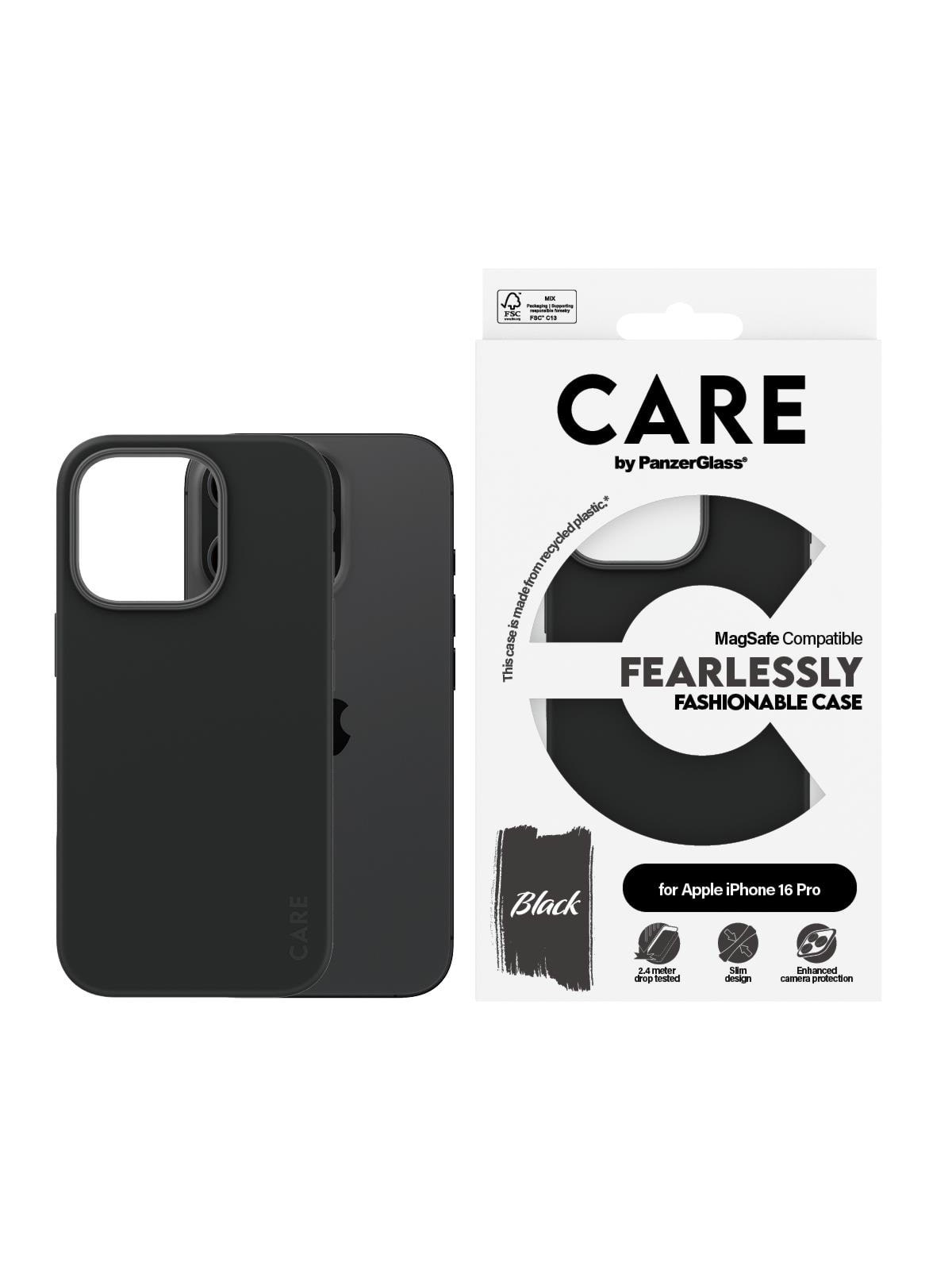 Care by Panzerglass Case Fashion Black Magsafe Iphone 16 Pro - Handys Cover Cases - Panzer1378