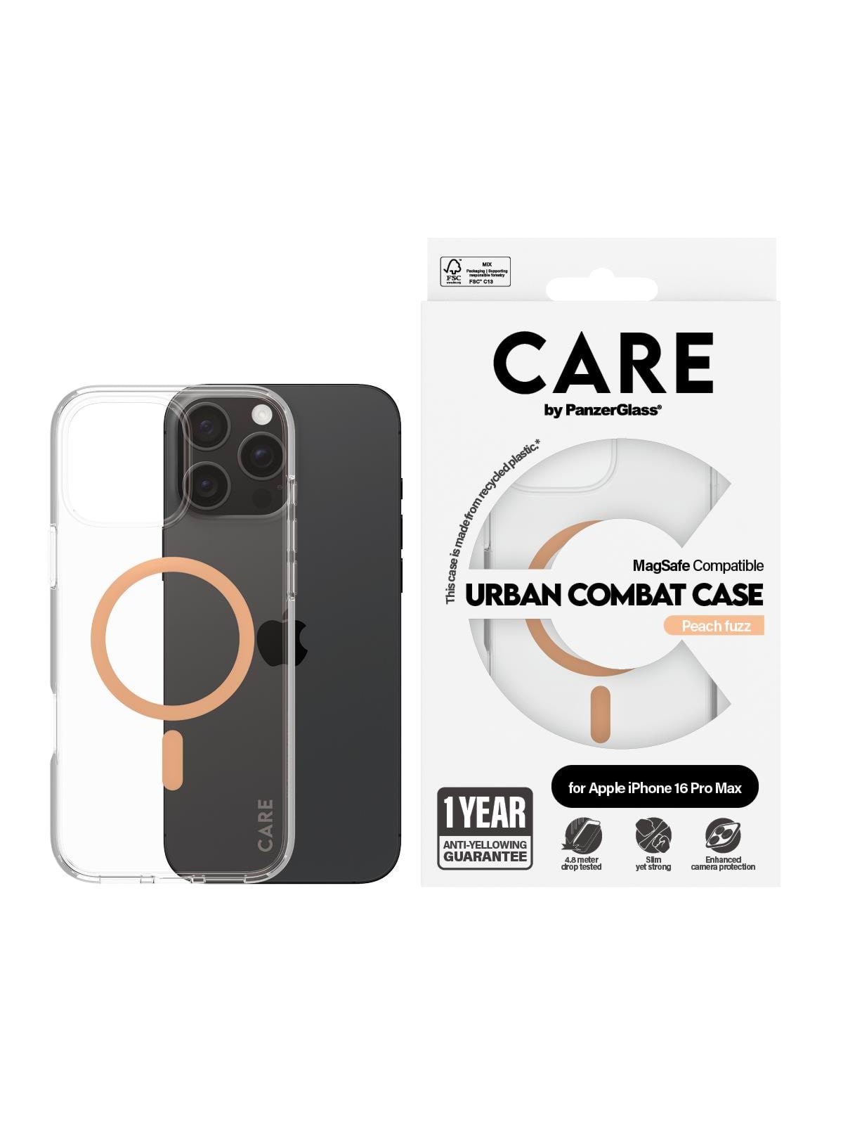 Care by Panzerglass Case Flagship Peachy Magsafe Iphone 16 Pro Max - Handys Cover Cases - Panzer1376