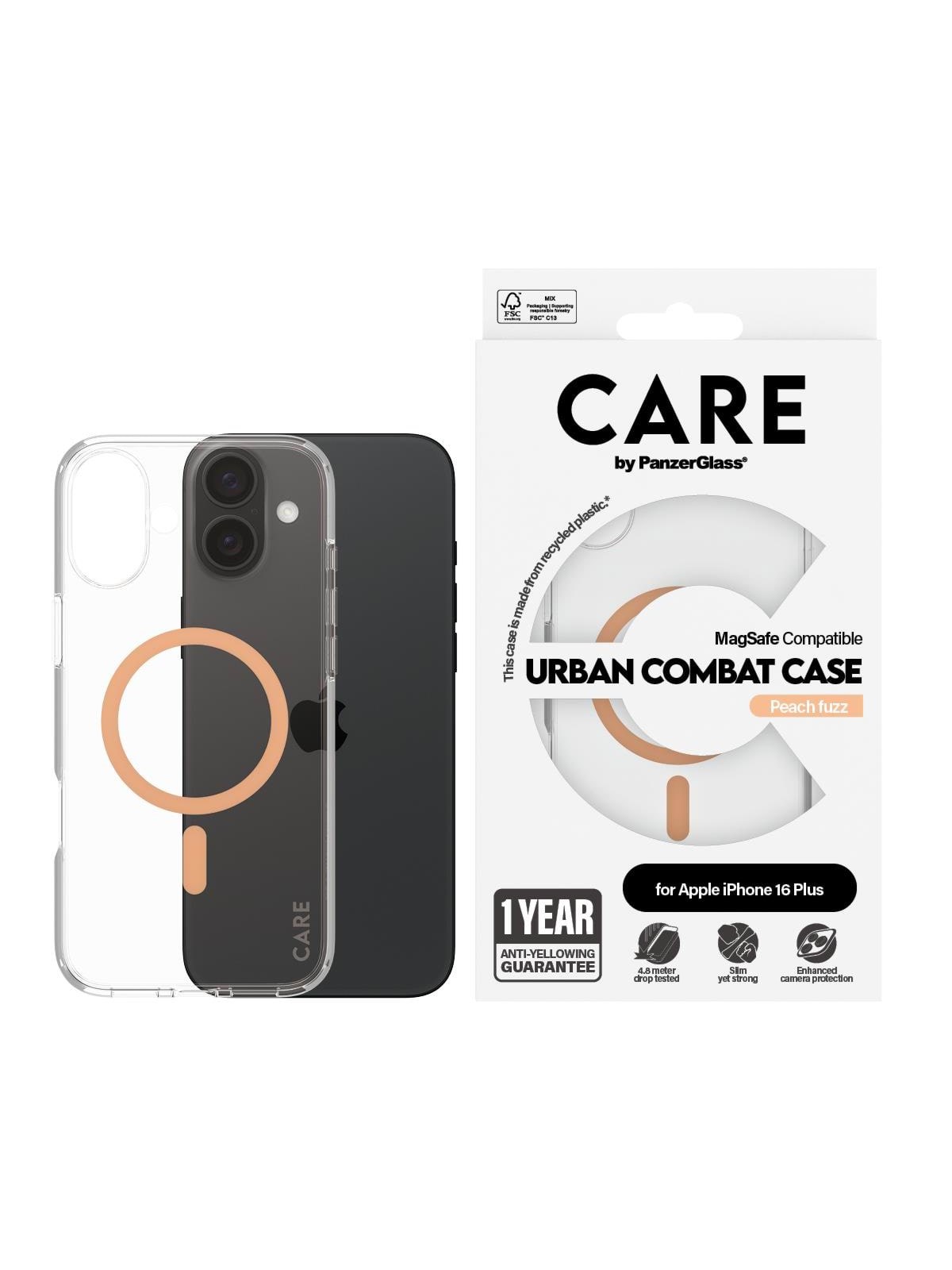 Care by Panzerglass Case Flagship Peachy Magsafe Iphone 16 Plus - Handys Cover Cases - Panzer1375