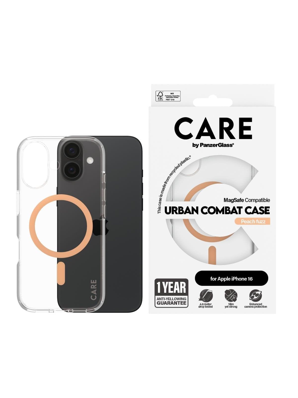 Care by Panzerglass Case Flagship Peachy Magsafe Iphone 16 - Handys Cover Cases - Panzer1373