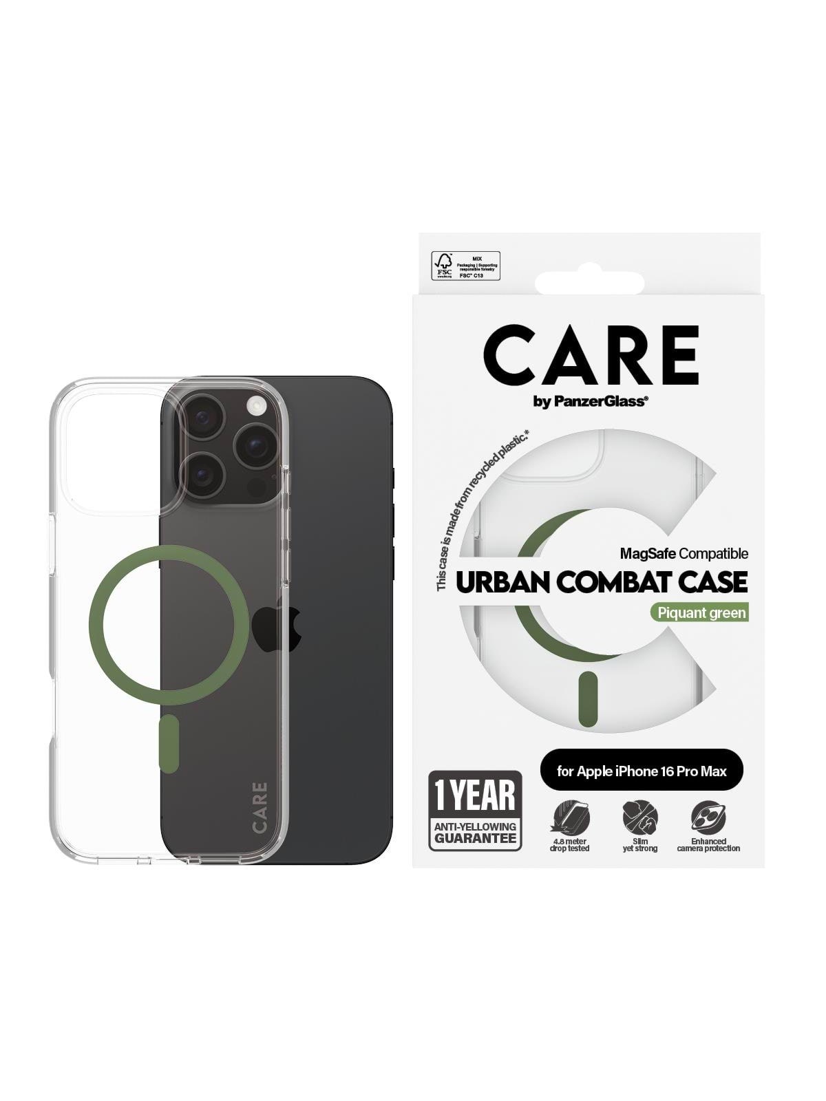 Care by Panzerglass Case Flagship Green Magsafe Iphone 16 Pro Max - Handys Cover Cases - Panzer1372