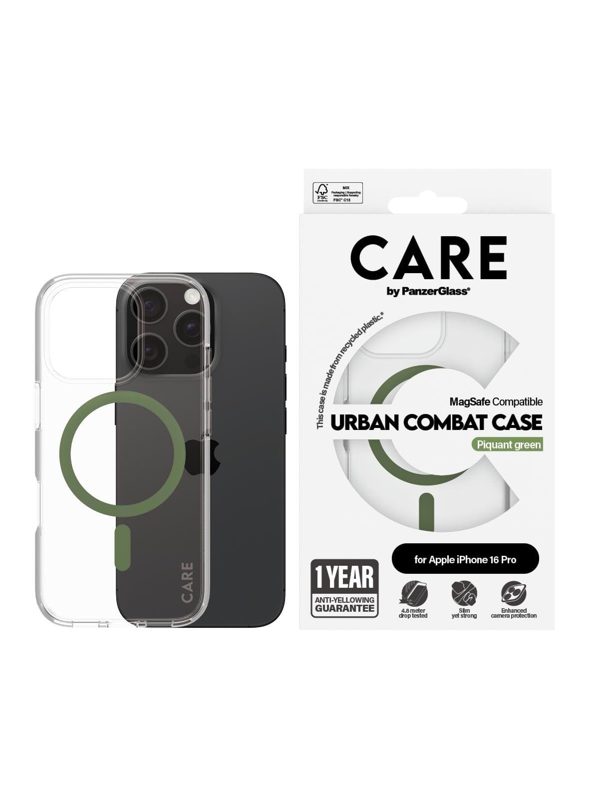 Care by Panzerglass Case Flagship Green Magsafe Iphone 16 Pro - Handys Cover Cases - Panzer1370