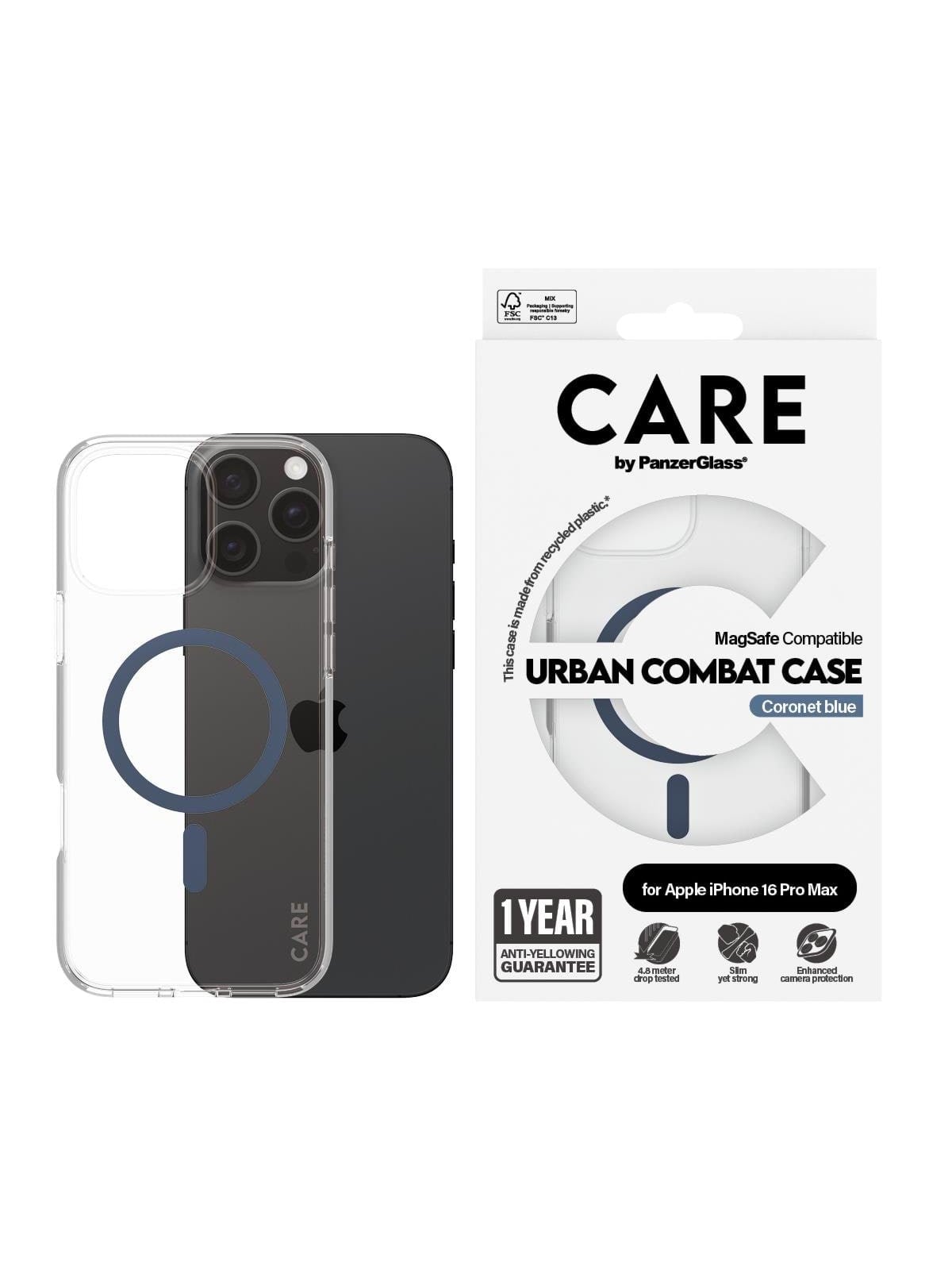 Care by Panzerglass Case Flagship Blue Magsafe Iphone 16 Pro Max - Handys Cover Cases - Panzer1368