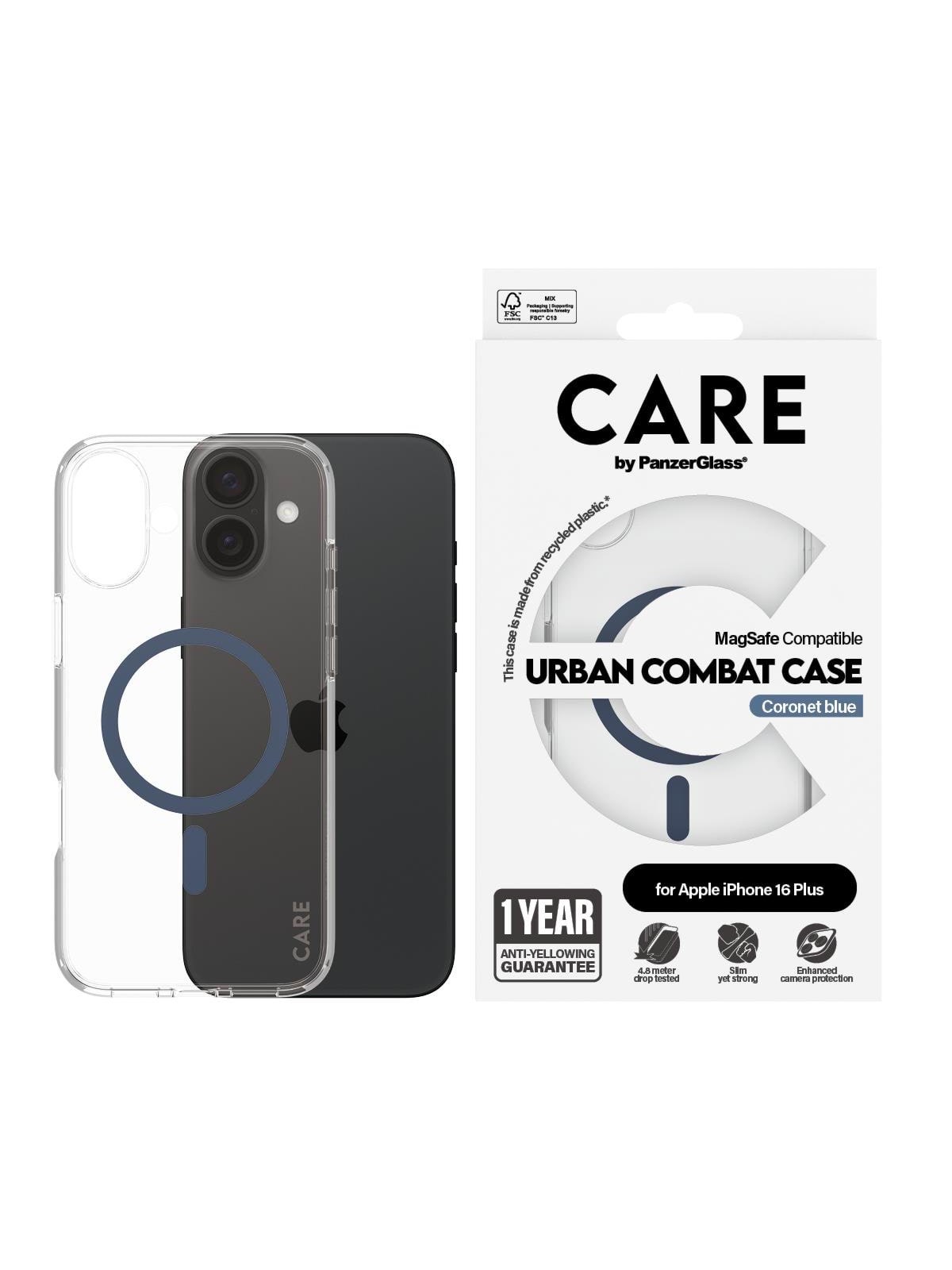 Care by Panzerglass Case Flagship Blue Magsafe Iphone 16 Plus - Handys Cover Cases - Panzer1367