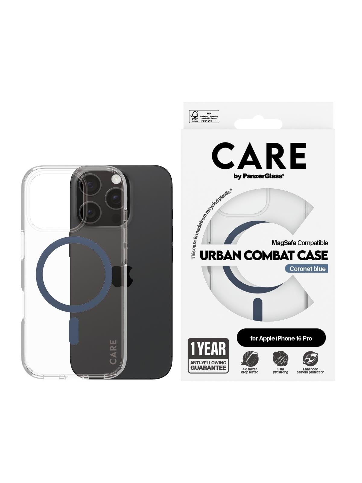 Care by Panzerglass Case Flagship Blue Magsafe Iphone 16 Pro - Handys Cover Cases - Panzer1366