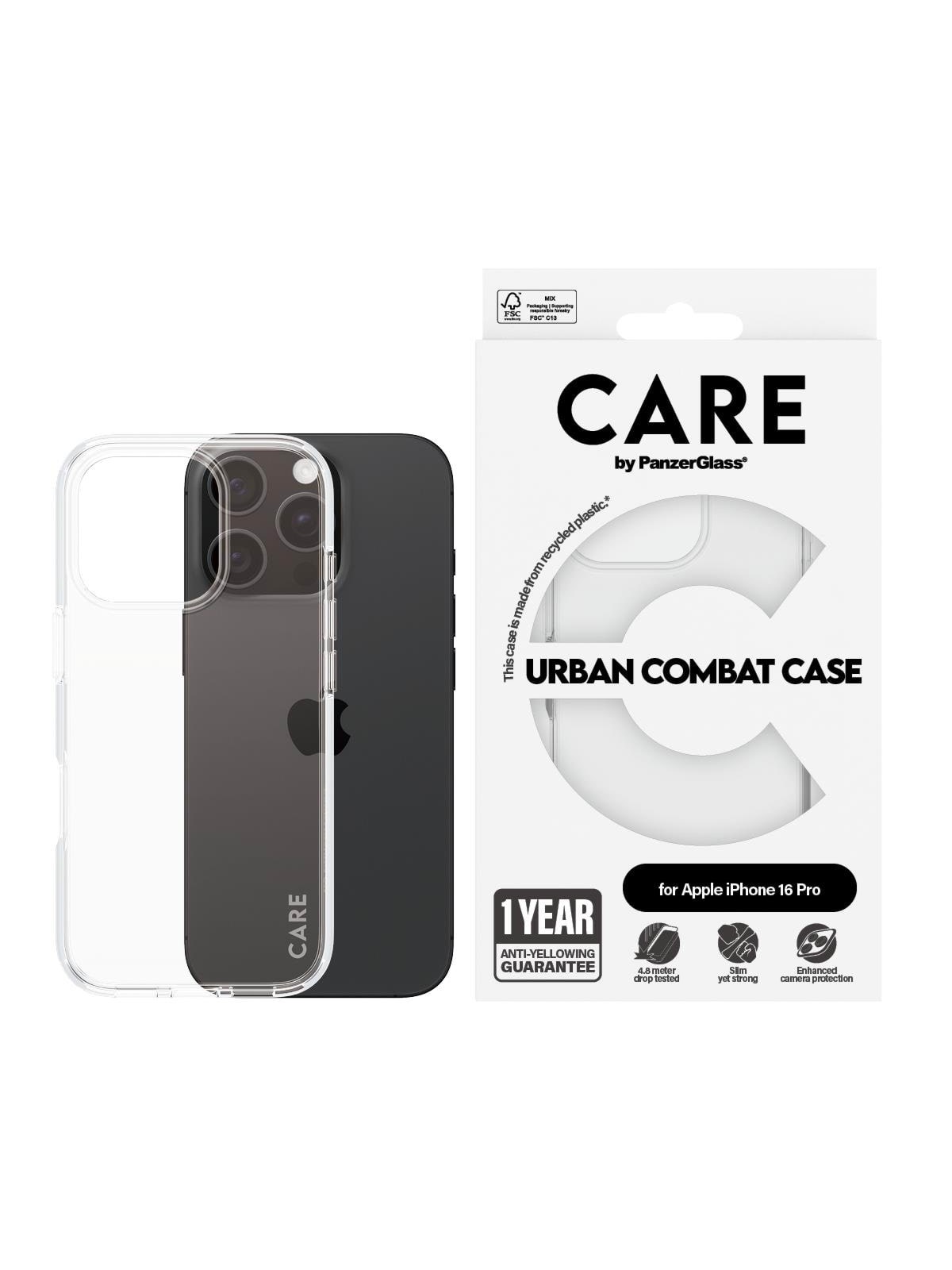 Care by Panzerglass Case Flagship Transparent Iphone 16 Pro - Handys Cover Cases - Panzer1354
