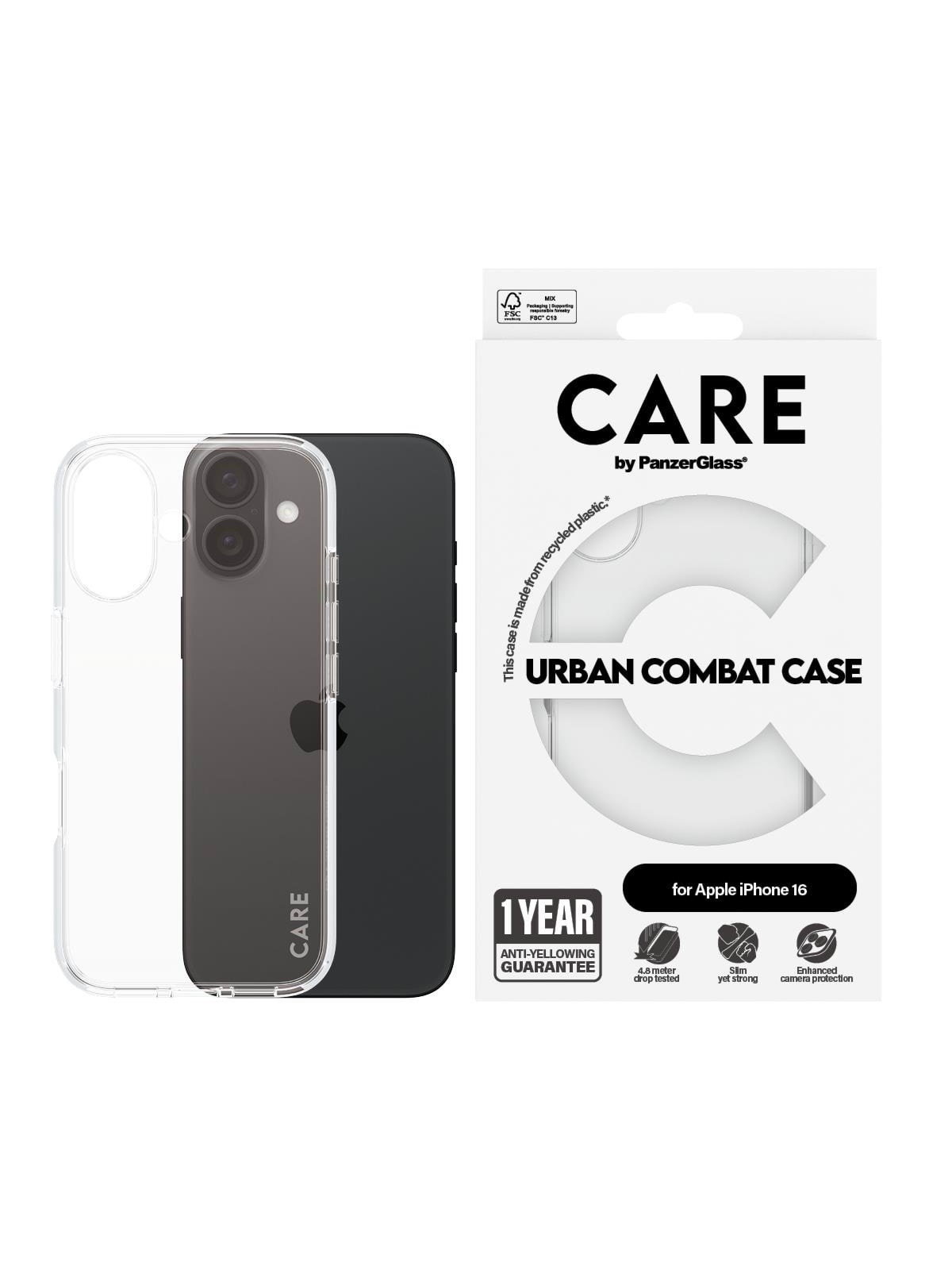 Care by Panzerglass Case Flagship Transparent Iphone 16 - Handys Cover Cases - Panzer1353