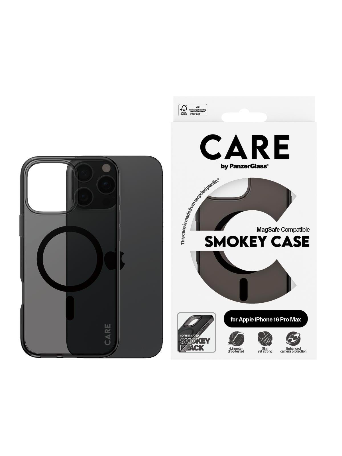 Care by Panzerglass Case Flagship Smokey With Magsafe Iphone 16 Pro Max - Handys Cover Cases - Panzer1352