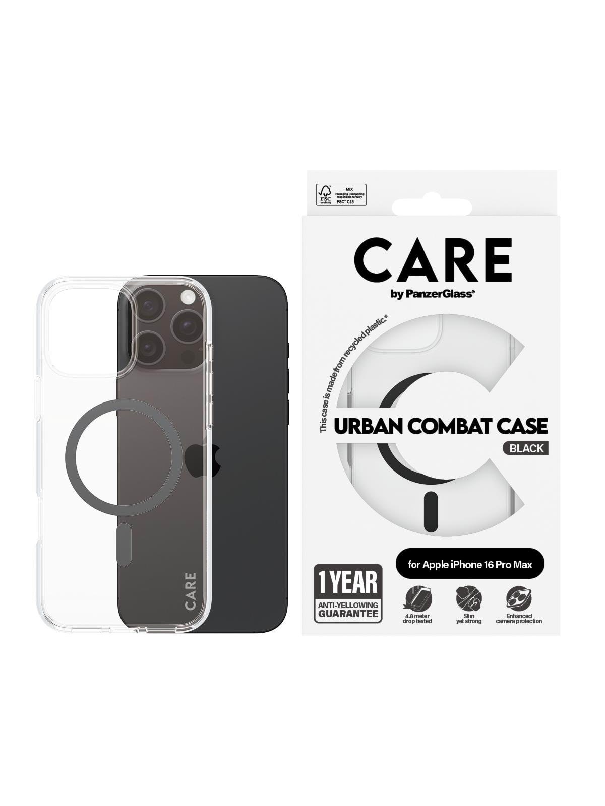 Care by Panzerglass Case Flagship Black Magsafe Iphone 16 Pro Max - Handys Cover Cases - Panzer1348
