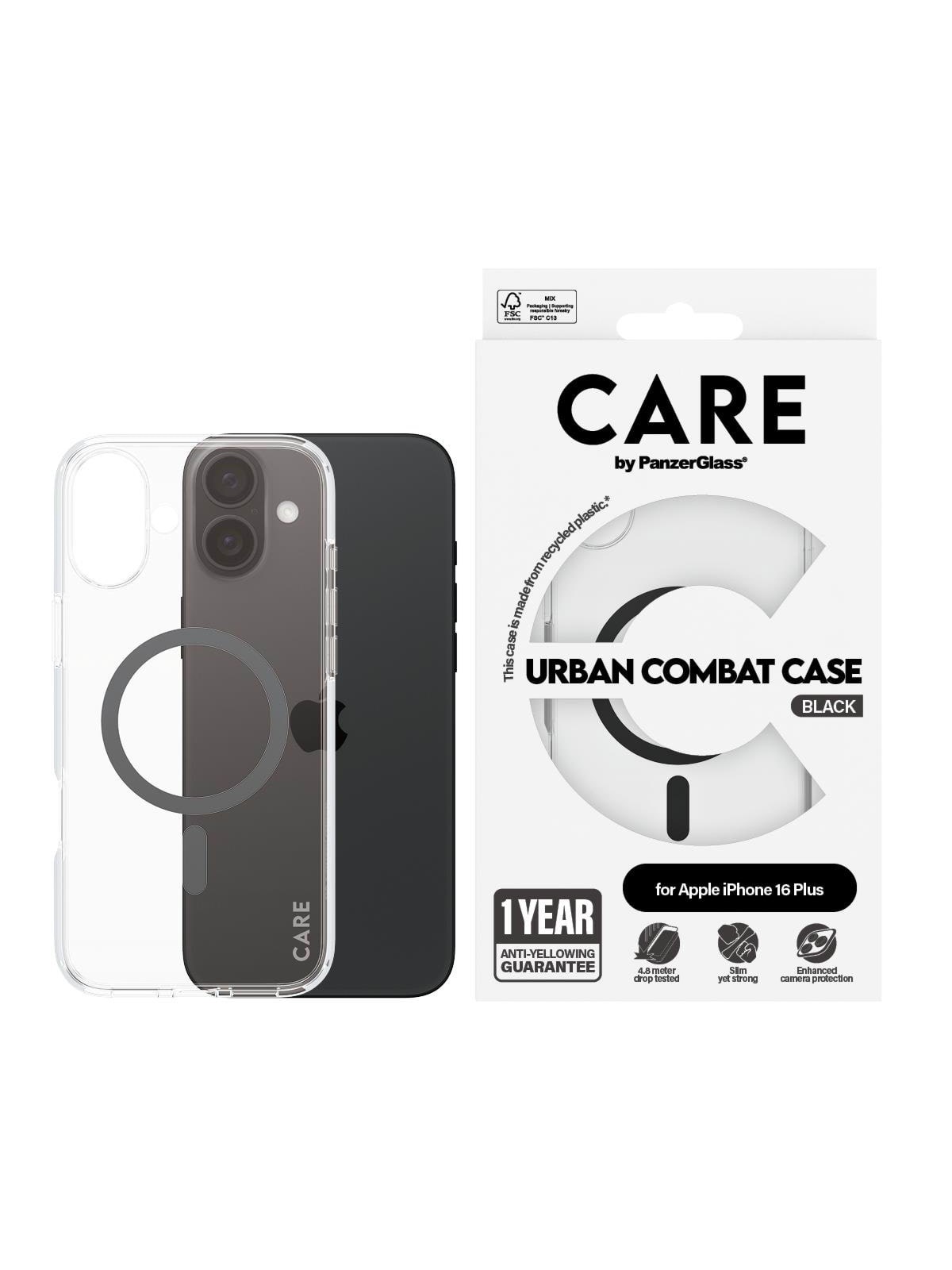 Care by Panzerglass Case Flagship Black Magsafe Iphone 16 Plus - Handys Cover Cases - Panzer1347