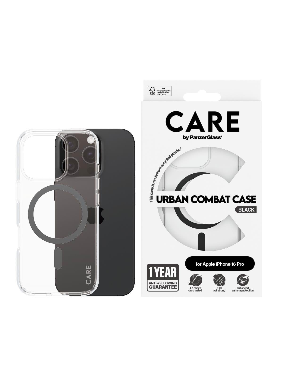 Care by Panzerglass Case Flagship Black Magsafe Iphone 16 Pro - Handys Cover Cases - Panzer1346