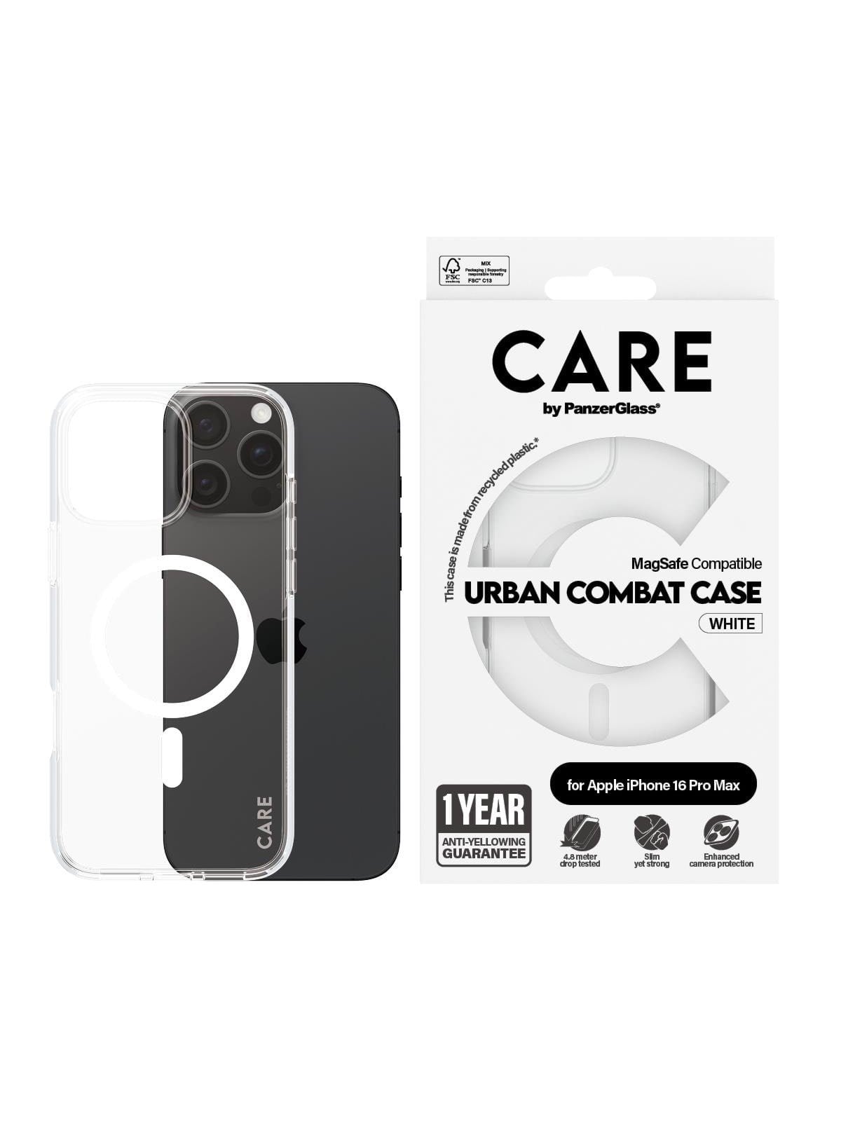 Care by Panzerglass Case Flagship White Magsafe Iphone 16 Pro Max - Handys Cover Cases - Panzer1340