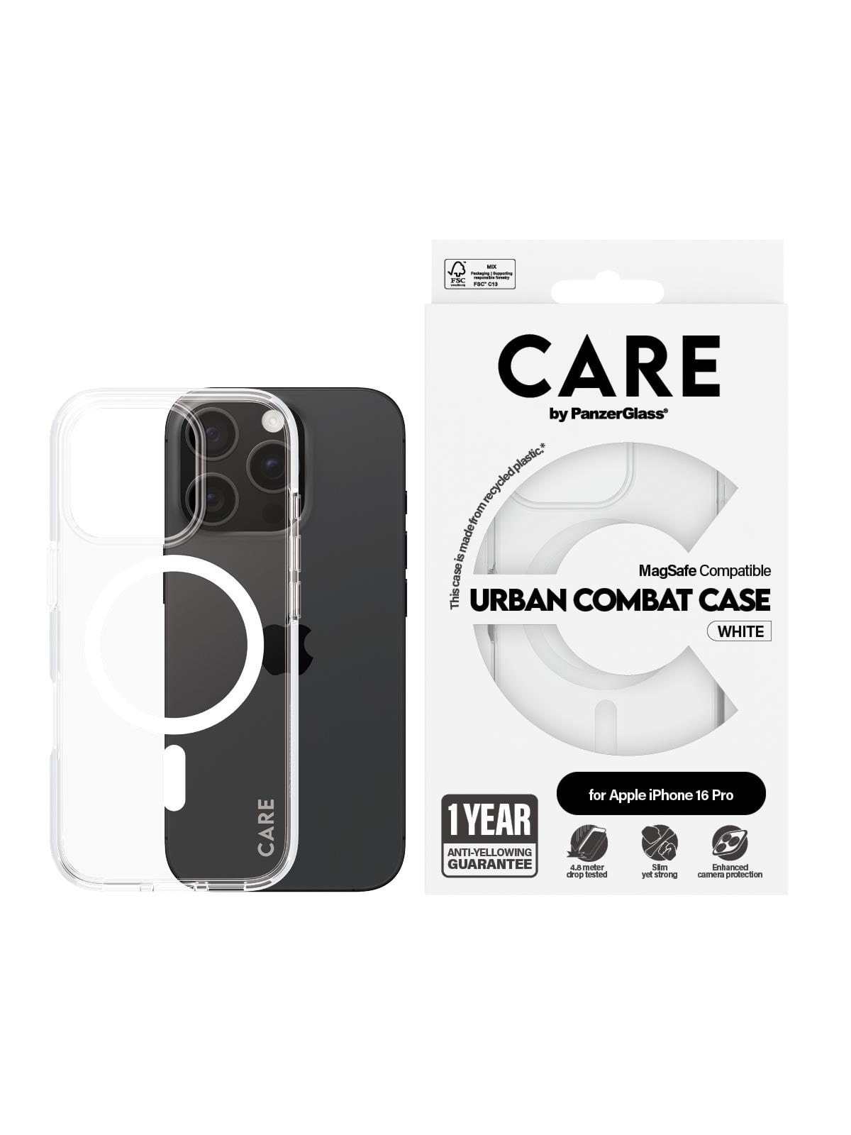 Care by Panzerglass Case Flagship White Magsafe Iphone 16 Pro - Handys Cover Cases - Panzer1338