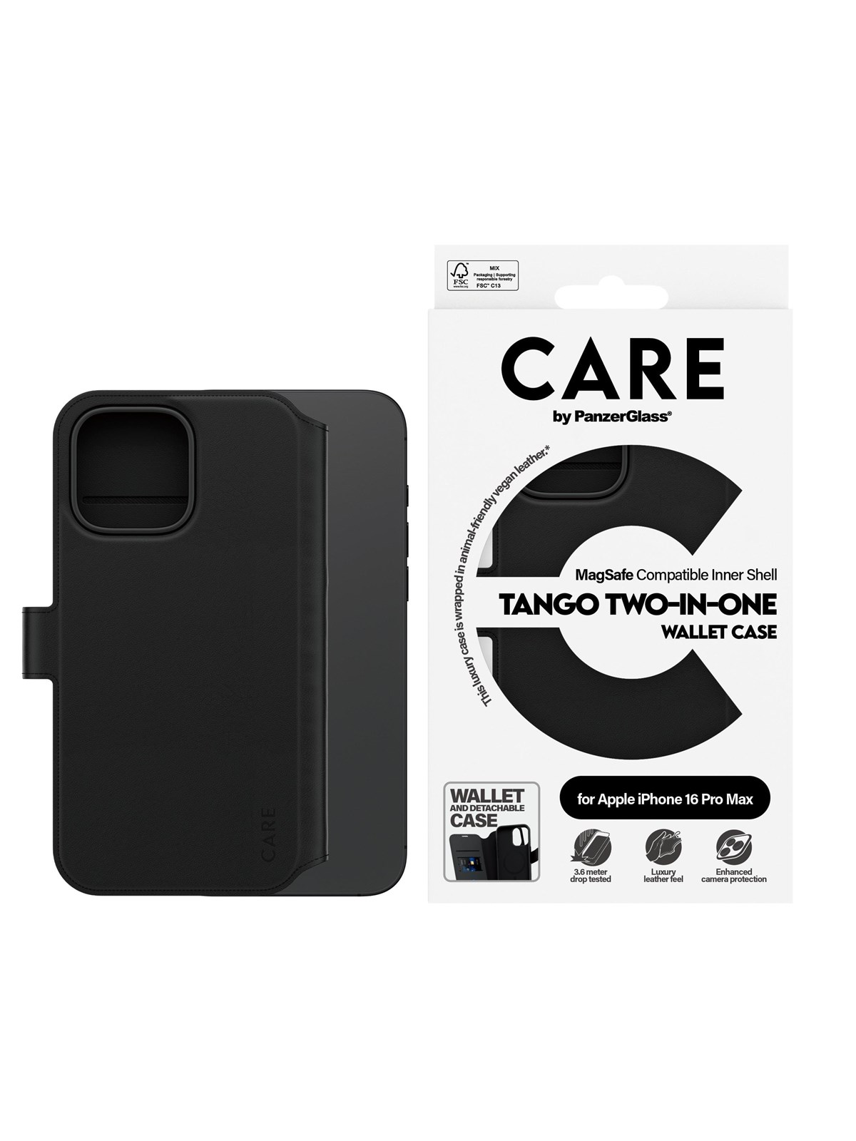 Care by Panzerglass Case Feature Tango Two-in-one Wallet Case Iphone 16 Pro Max - Handys Cover Cases - Panzer1332