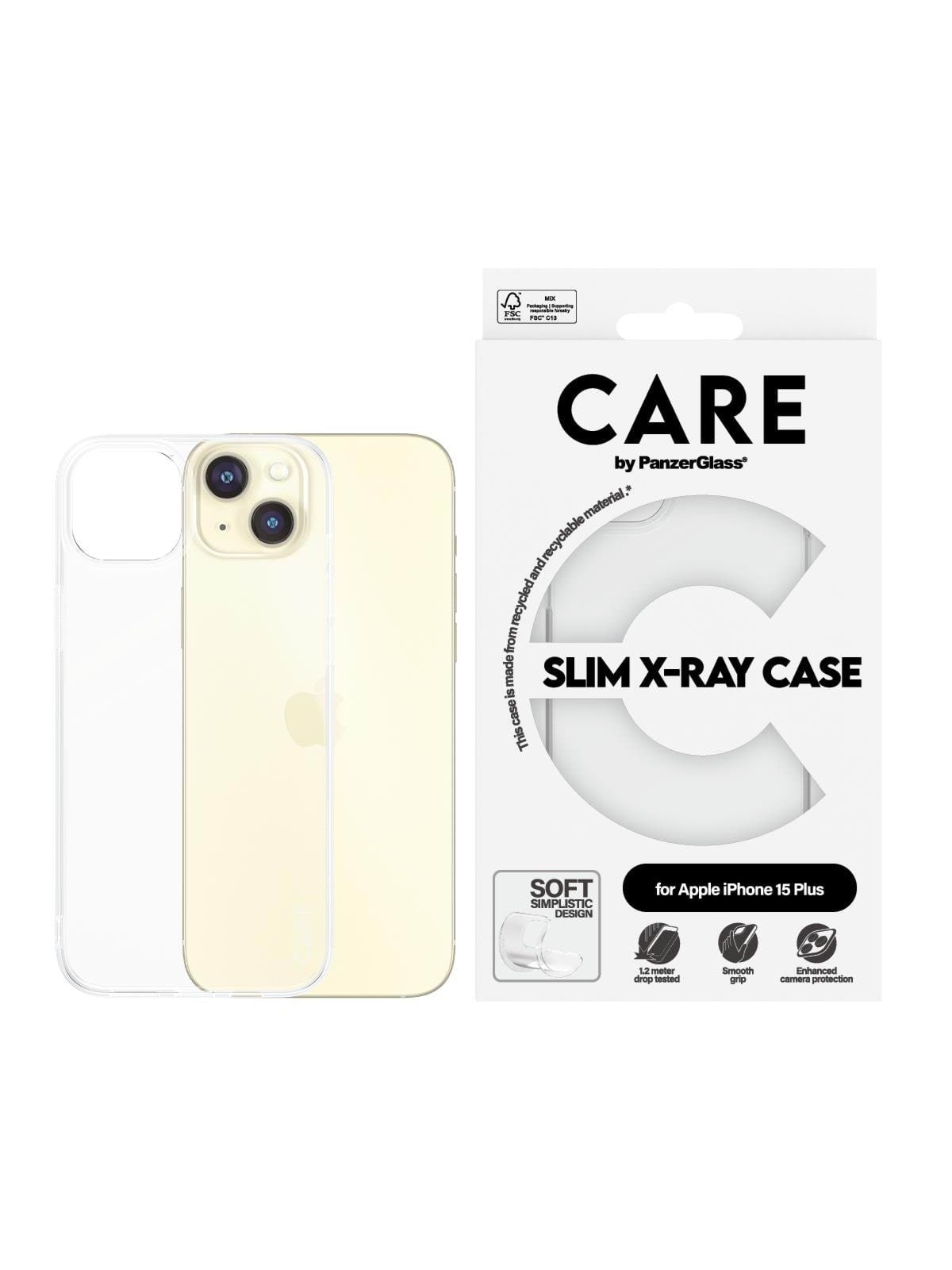 Care by Panzerglass Fashionable Case Transparent X-ray Soft Basic Iphone 15 Plus - Handys Cover Cases - Panzer1435