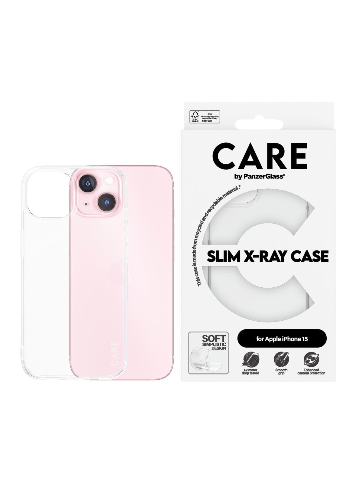 Care by Panzerglass Fashionable Case Transparent X-ray Soft Basic Iphone 15 - Handys Cover Cases - Panzer1433