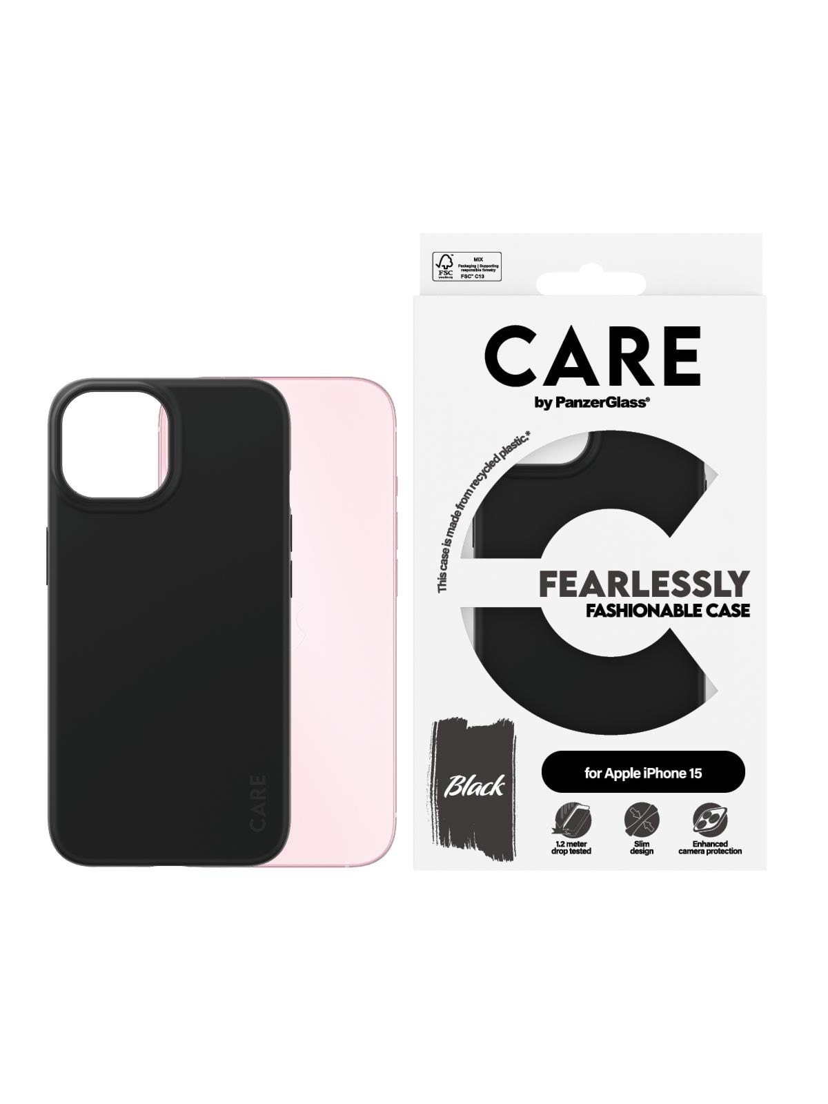 Care by Panzerglass Fashionable Case Black Iphone 15 - Handys Cover Cases - Panzer1429