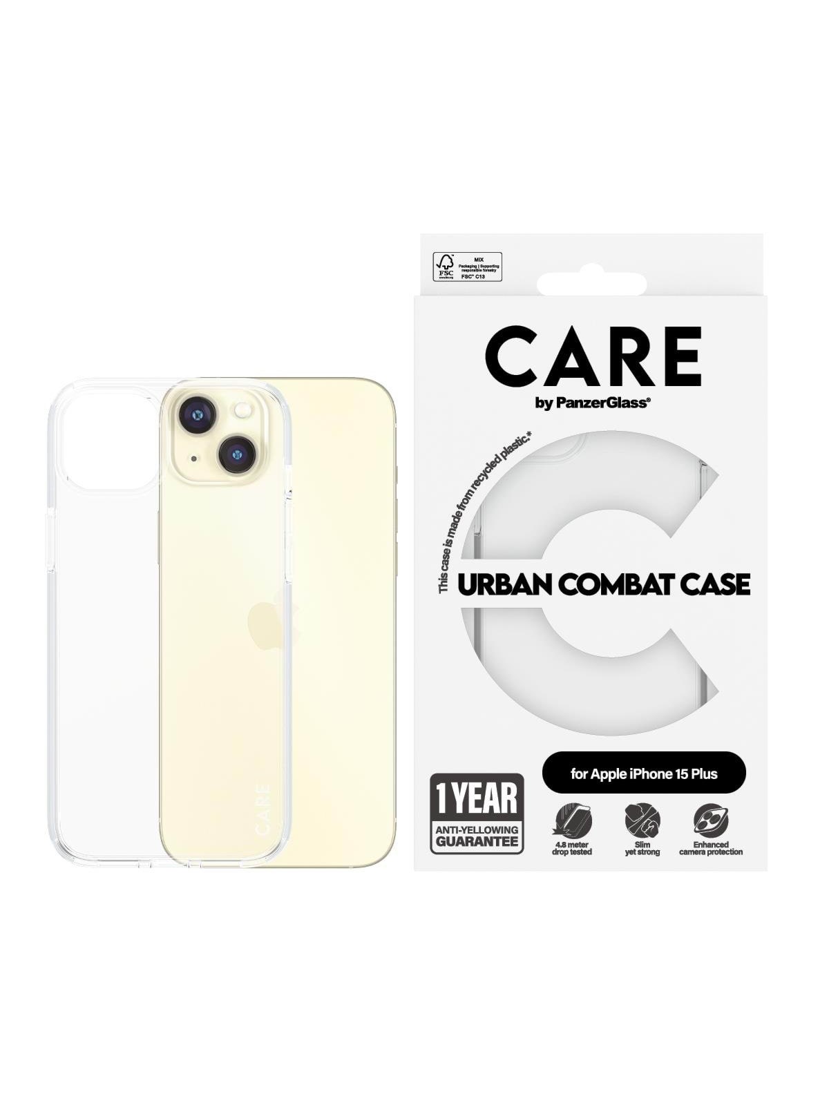 Care by Panzerglass Flagship Case Transparent Urban Combat w. Clear Frame Iphone 15 Plus - Handys Cover Cases - Panzer1423