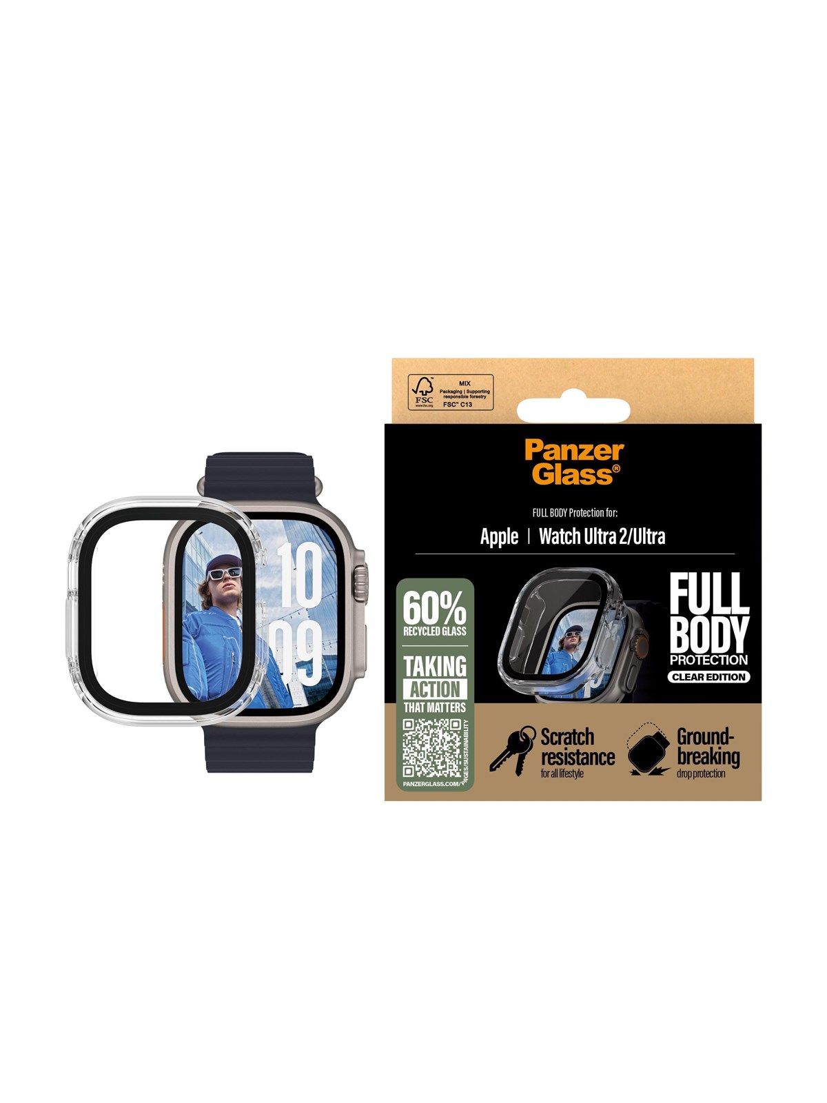 Panzerglass Screen Protector Snappie Full Body Bulky Transparent Apple Watch Ultra 2 - Smartwatch Accessories - Panzer3721