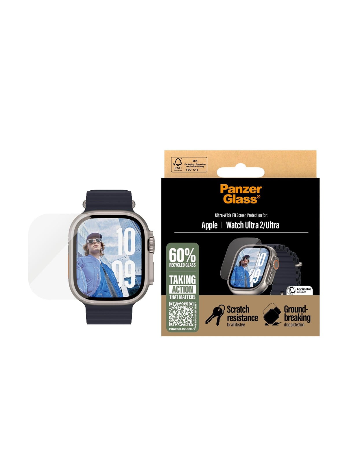 Panzerglass Screen Protector Apple Watch Ultra 2 | Ultra-wide Fit - Smartwatch Accessories - Panzer3712