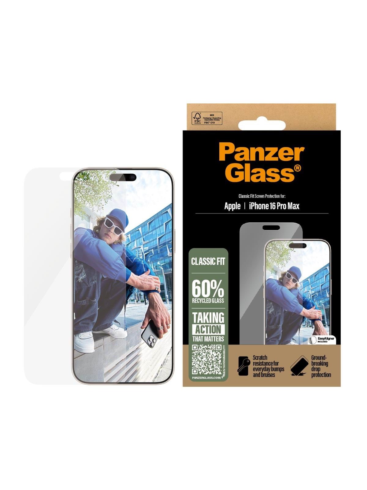 Panzerglass Screen Protector Iphone 16 Pro Max | Classic Fit - Handys Schutzfolie - Panzer2876