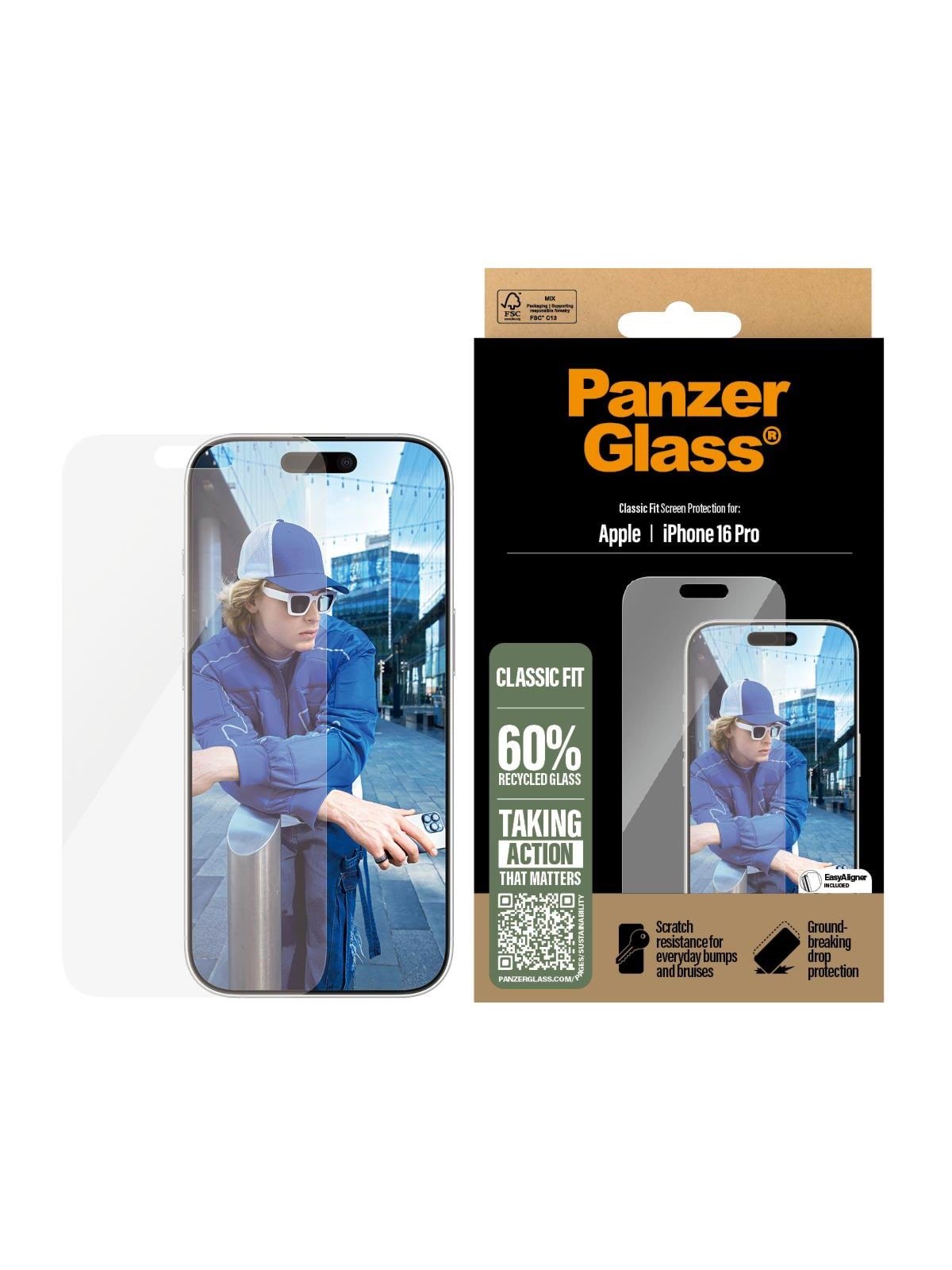 Panzerglass Screen Protector Iphone 16 Pro | Classic Fit - Handys Schutzfolie - Panzer2874