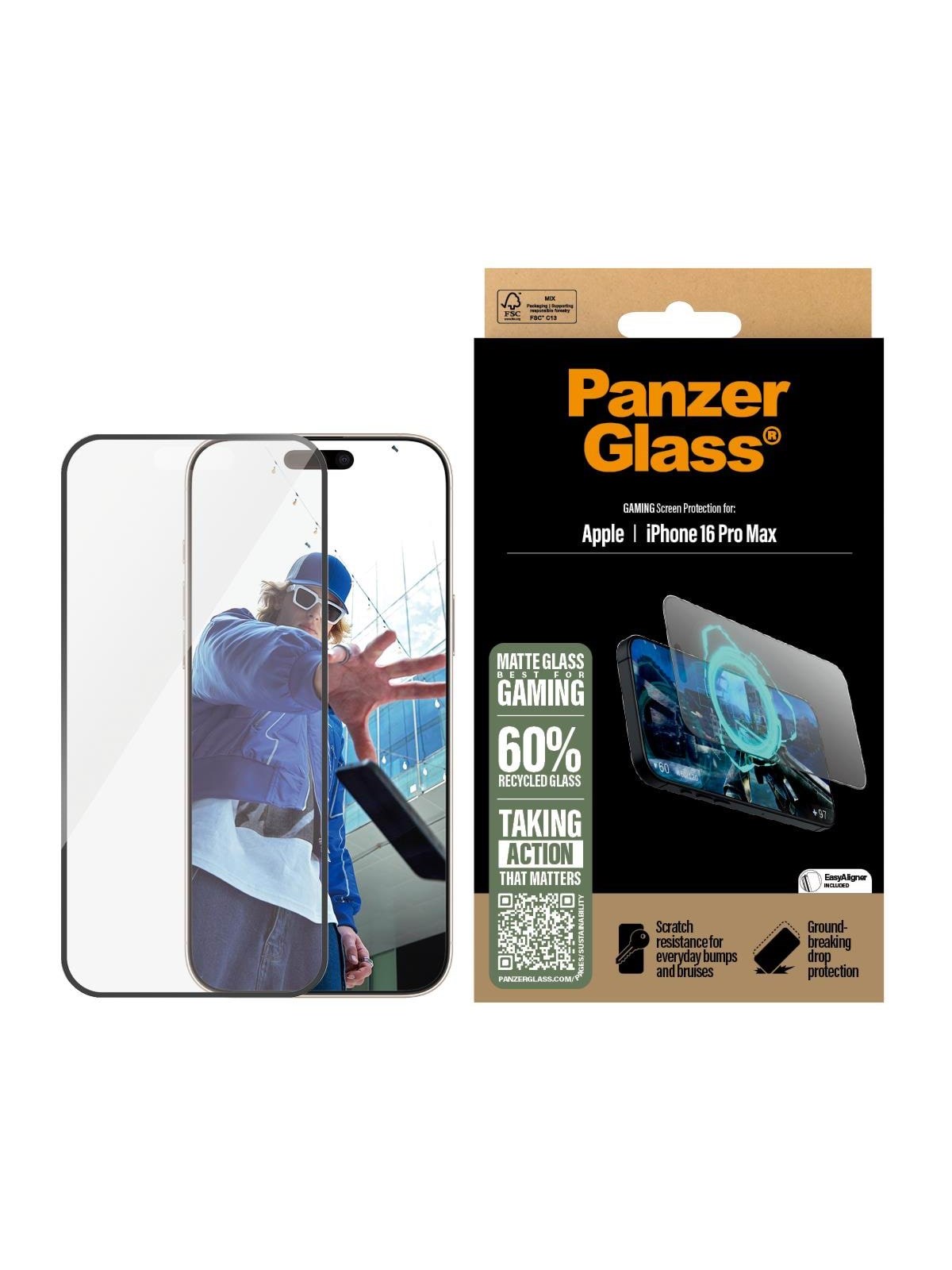 Panzerglass Gaming Screen Protector Iphone 16 Pro Max | Ultra-wide Fit - Handys Schutzfolie - Panzer2860