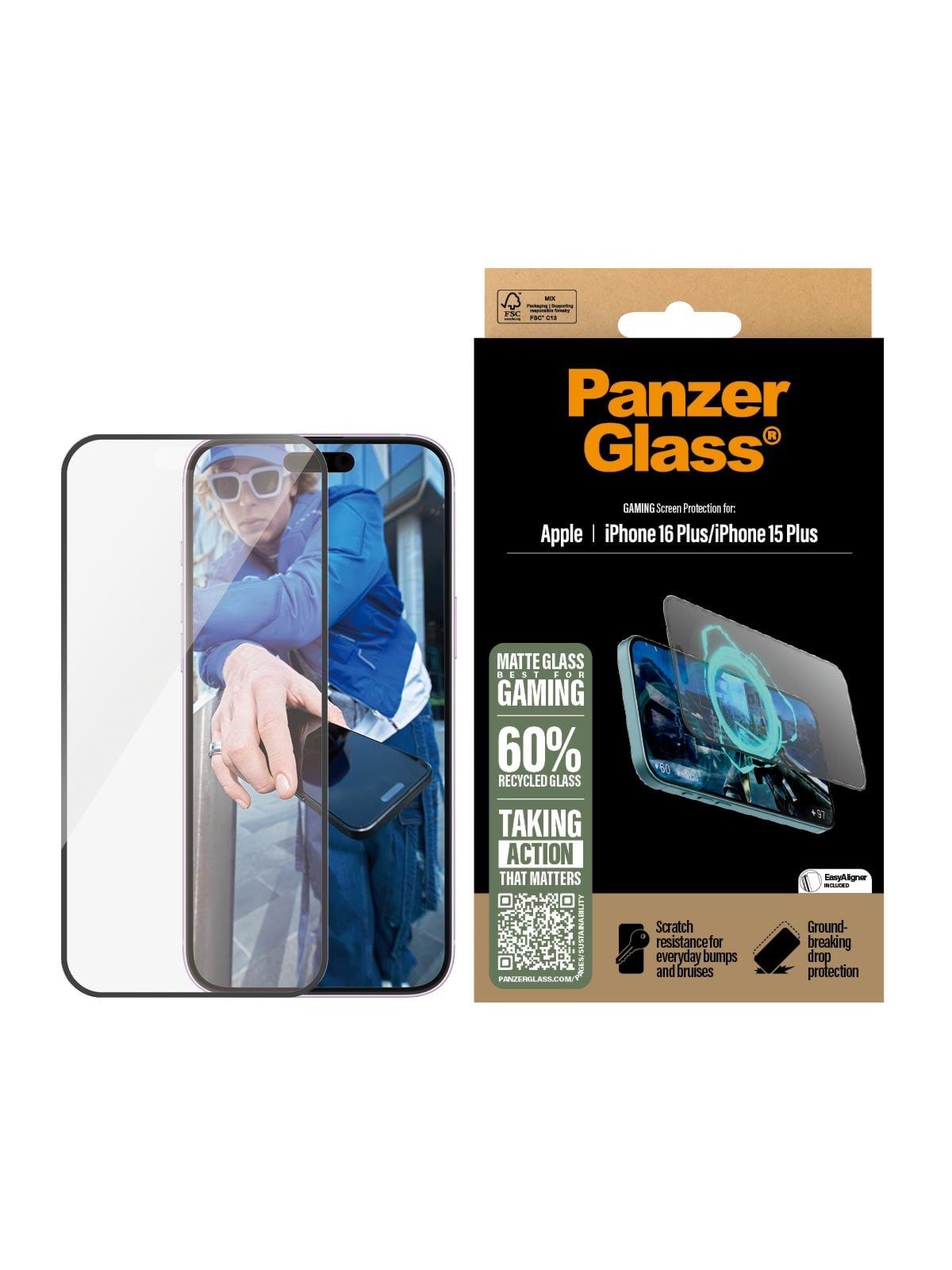 Panzerglass Gaming Screen Protector Iphone 16 Plus | Ultra-wide Fit - Handys Schutzfolie - Panzer2859
