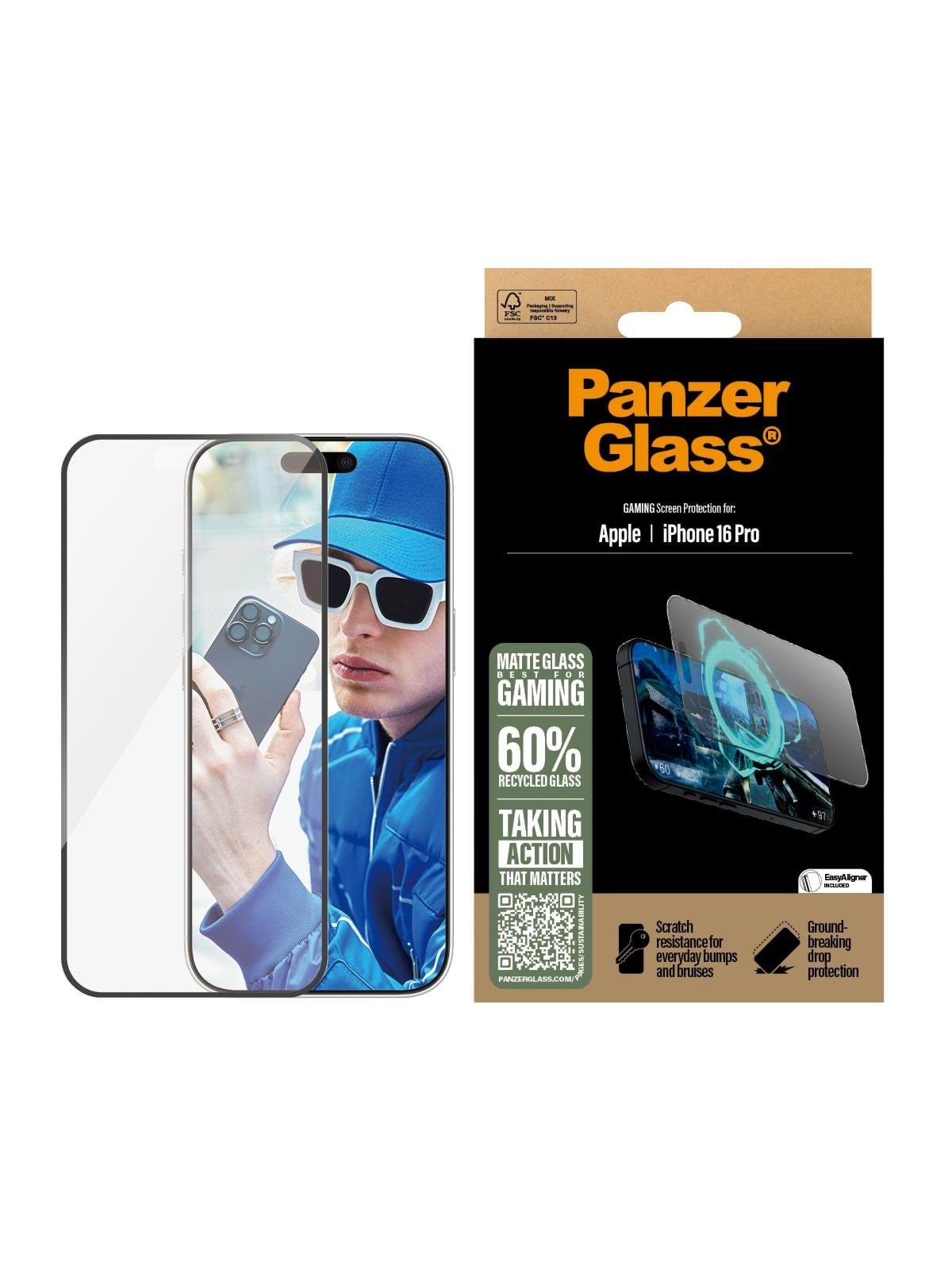 Panzerglass Gaming Screen Protector Iphone 16 Pro | Ultra-wide Fit - Handys Schutzfolie - Panzer2858