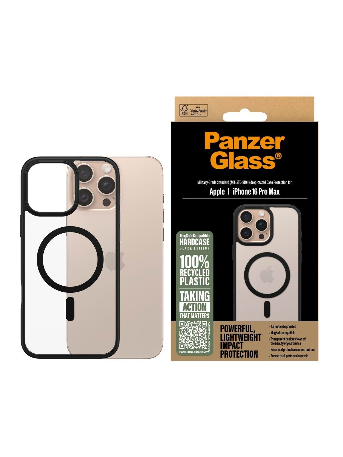 Panzerglass Hardcase Black Magsafe Iphone 16 Pro Max - Handys Cover Cases - Panzer1304