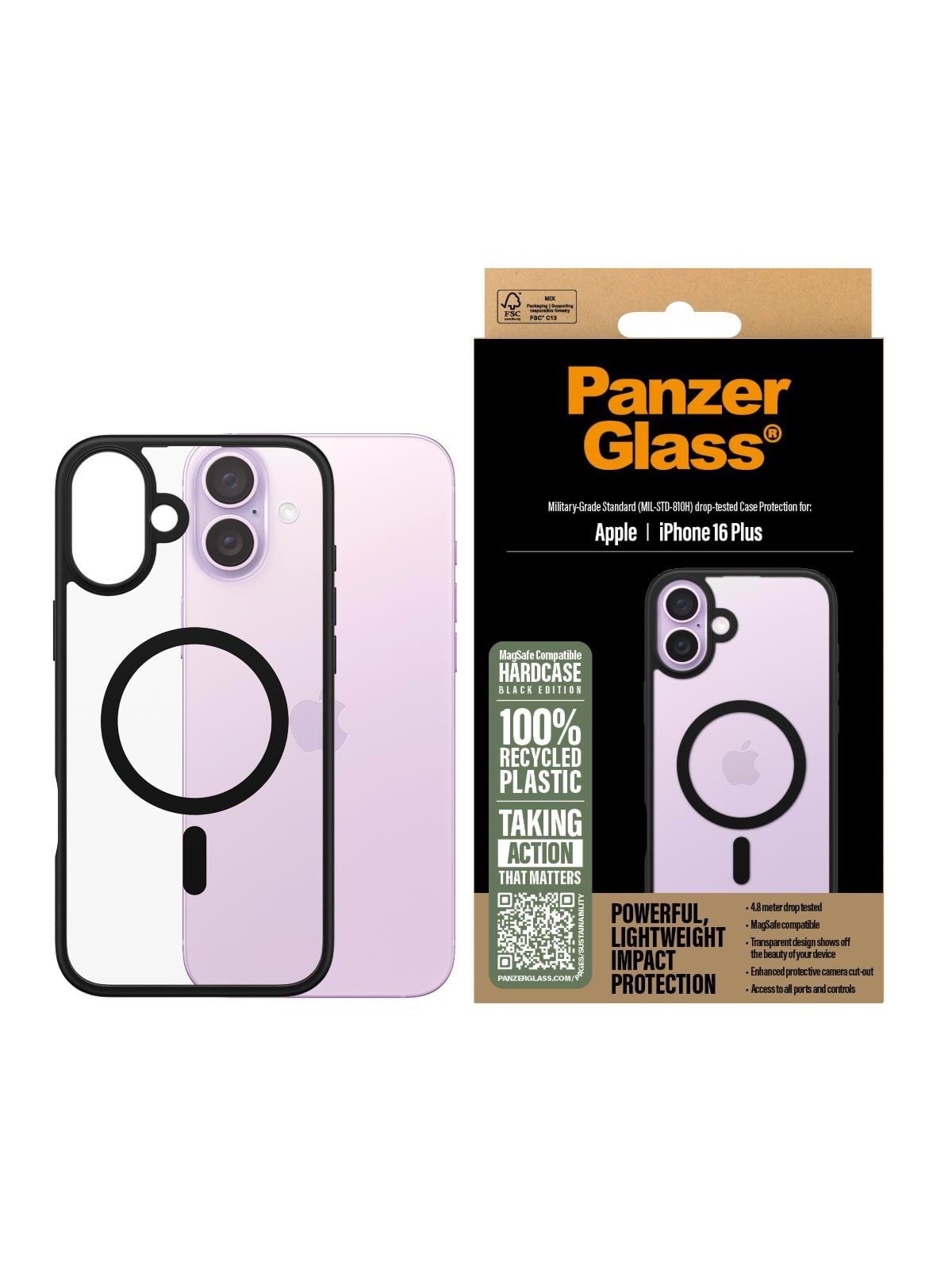 Panzerglass Hardcase Black Magsafe Iphone 16 Plus - Handys Cover Cases - Panzer1303